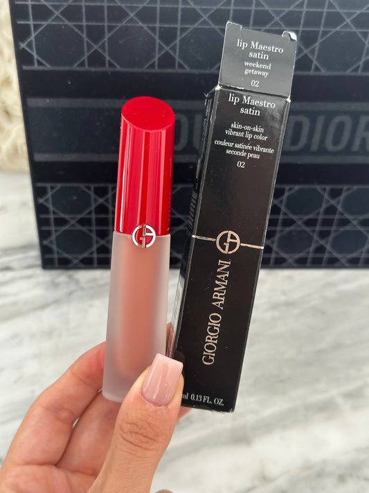 ARMANI Lip Maestro Satin Vibrant Lip Color Long-Lasting Lipstick (02)