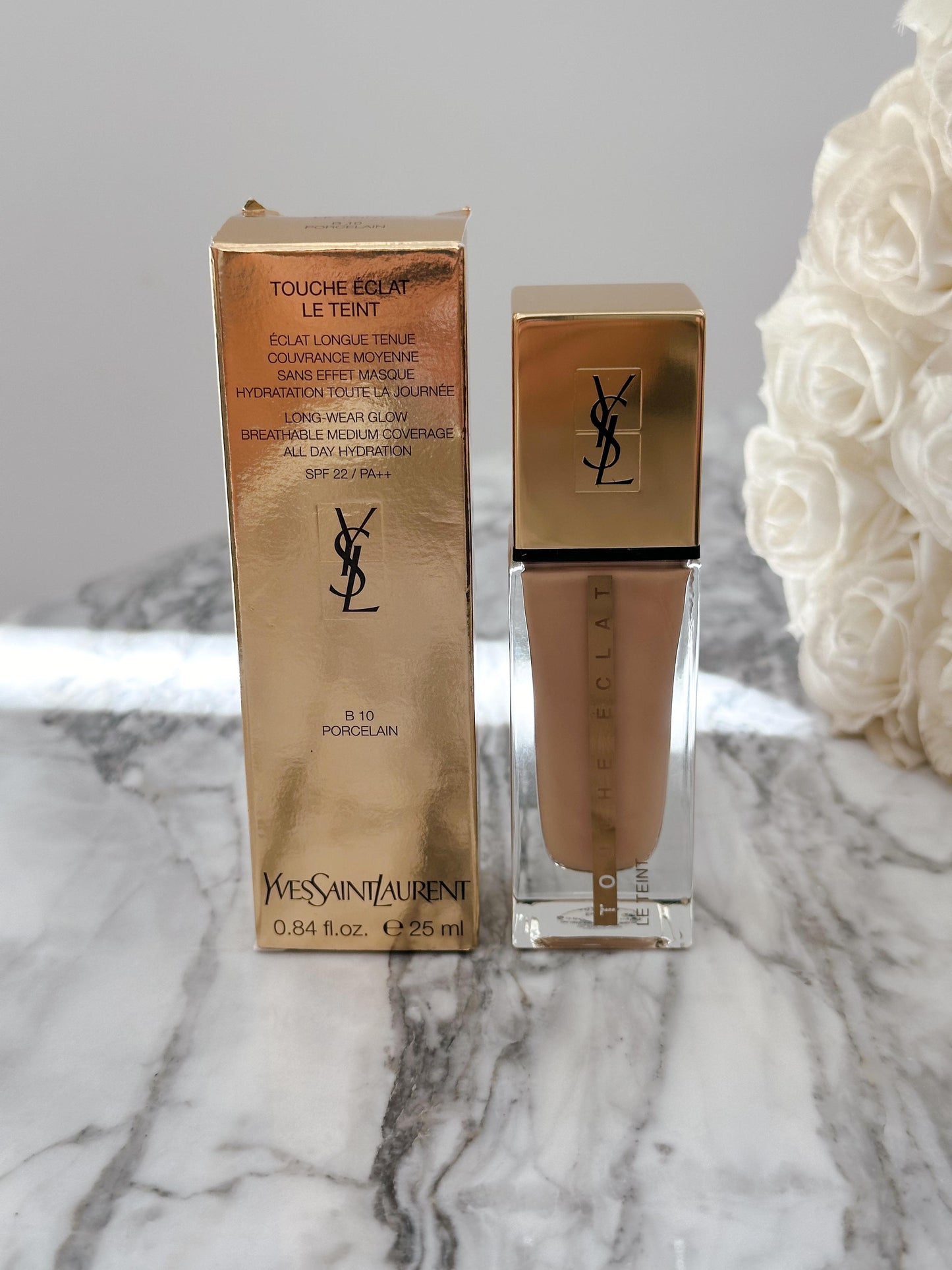 YSL Touche Éclat Le Teint Foundation (B10) - Long Wear Glow All Day Hydration