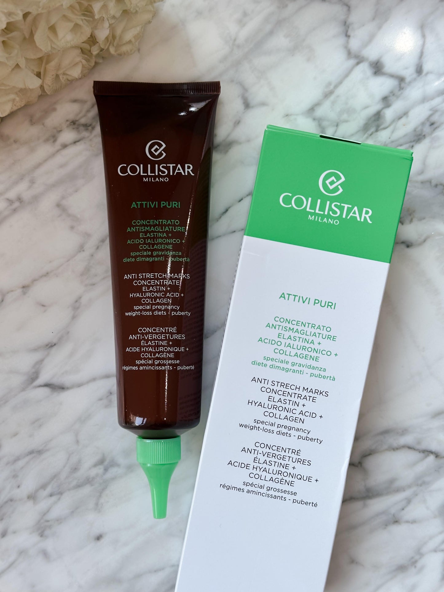 COLLISTAR
Attivi Puri Anti Strech Marks 150ml Concentrate Elastin + Hyaluronic Acid + Collagen
•special pregnancy •weight-loss diets •puberty