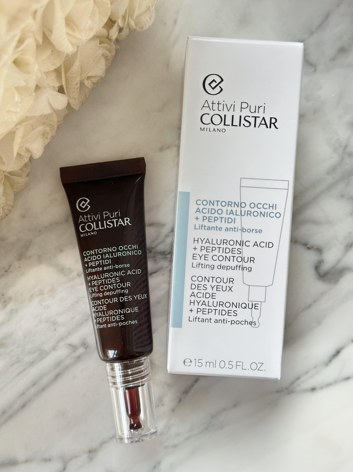 COLLISTAR
Attivi Puri Hyaluronic Acid + Peptides Eye Contour
Lifting Depuffing
