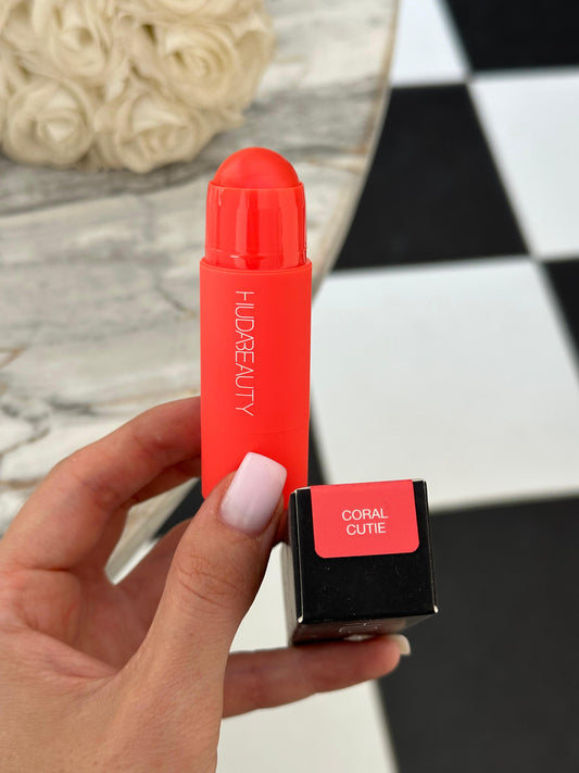 HUDA BEAUTY Cheeky Tint Blush Stick - Coral Cutie