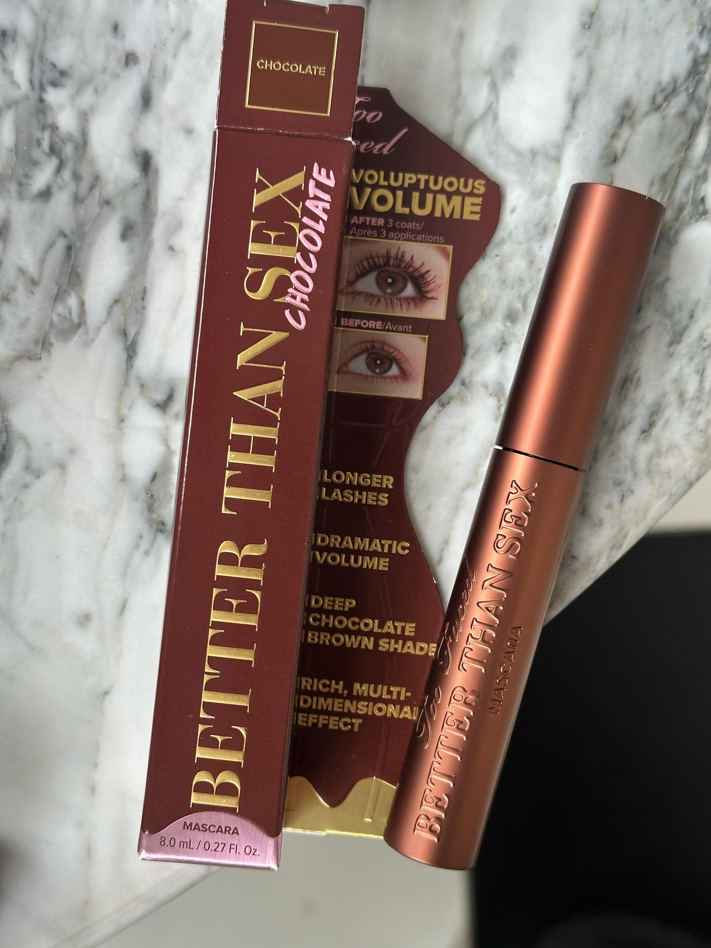 TOO FACED Better Than Sex Volumizing Mascara - Chocolate
Dramatic Volume & Longer Lashes