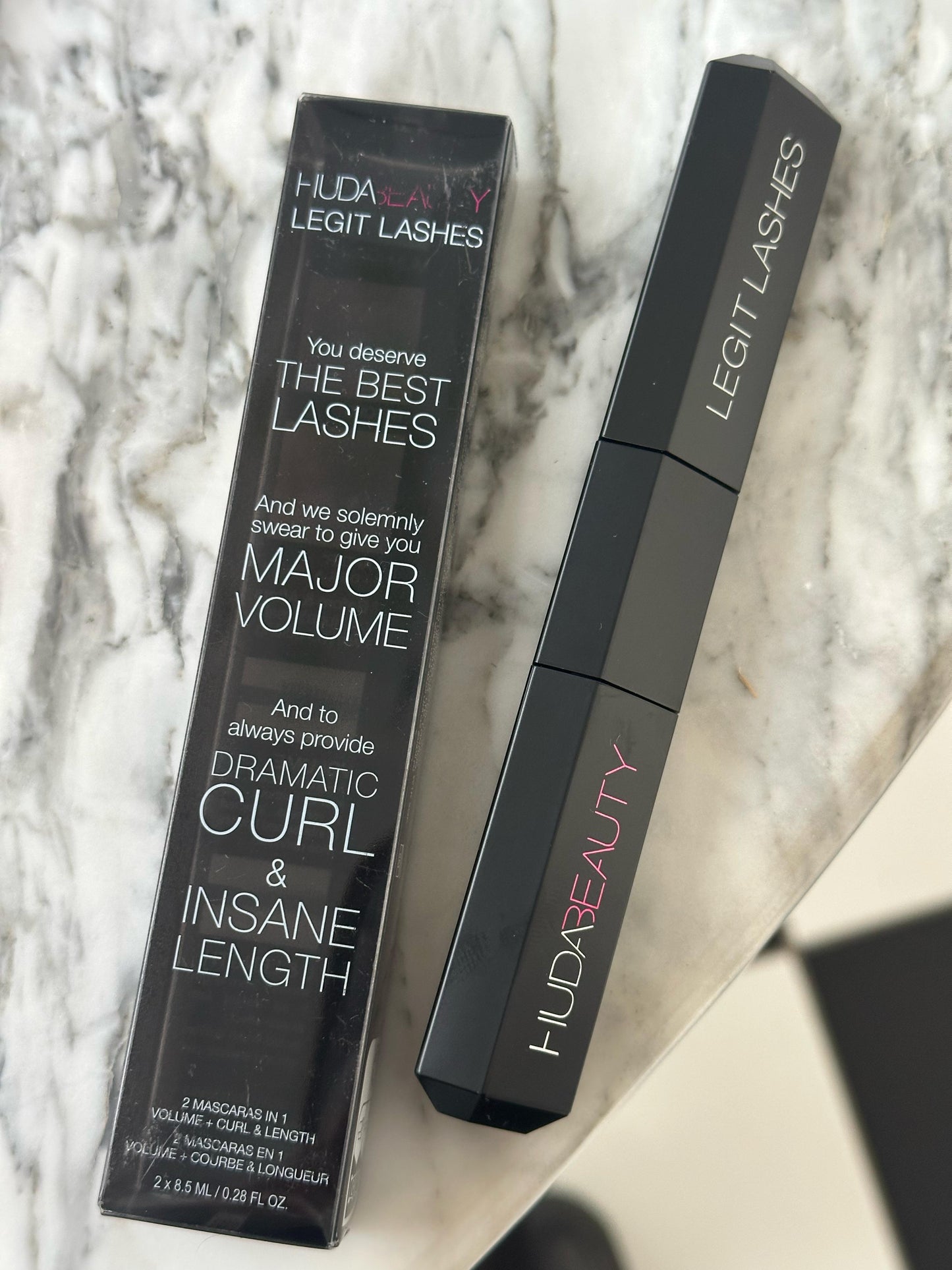 HUDA BEAUTY Legit Lashes Double-Ended Volumizing and Lengthening Mascara
