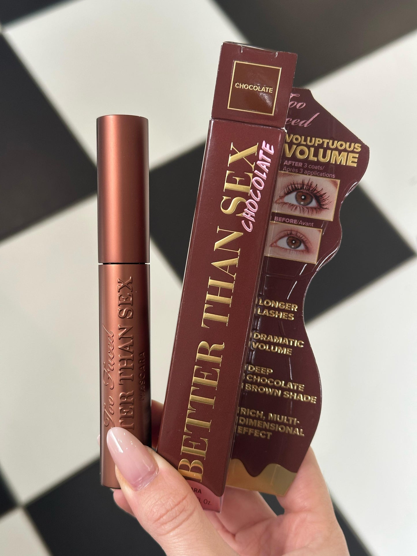 TOO FACED Better Than Sex Volumizing Mascara
Dramatic Volume & Longer Lashes