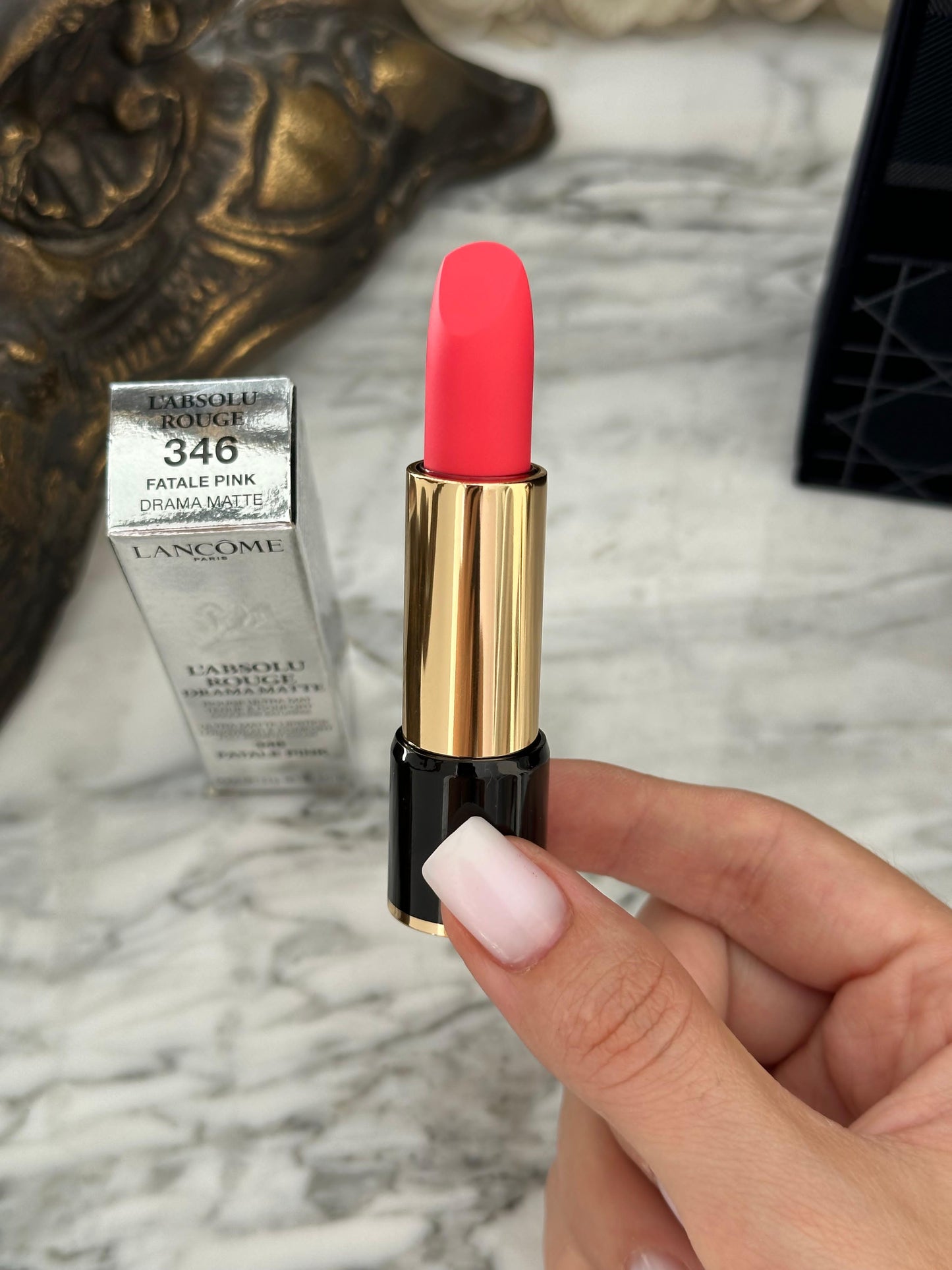 LANCÔME L'Absolu Rouge Cream Lipstick 18H Comfort, Hydrating and Shaping Lipcolor (346)