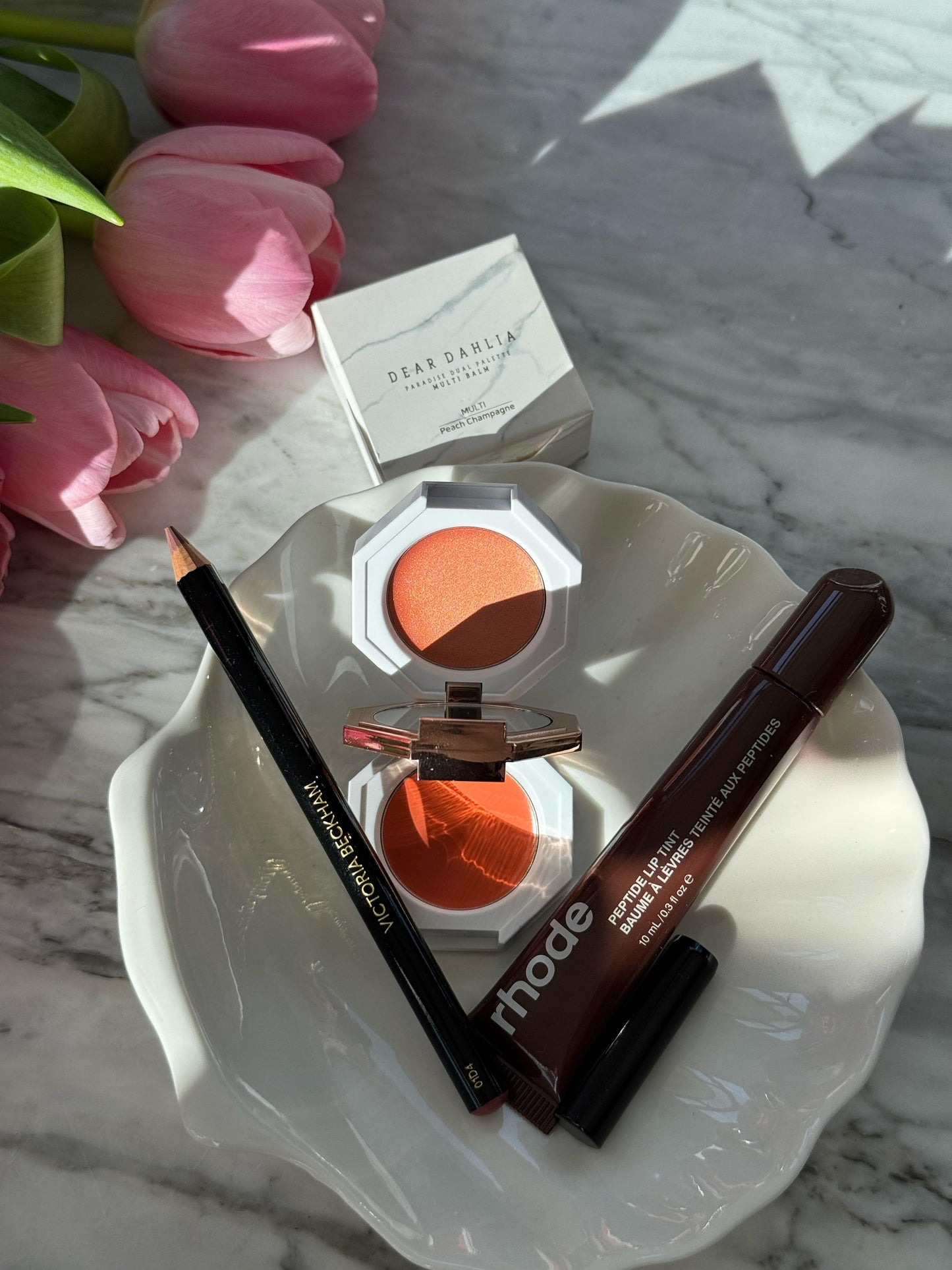 DEAR DAHLIA Palette + RHODE Espresso + BECKHAM Lip Pencil Set 3.500ALL