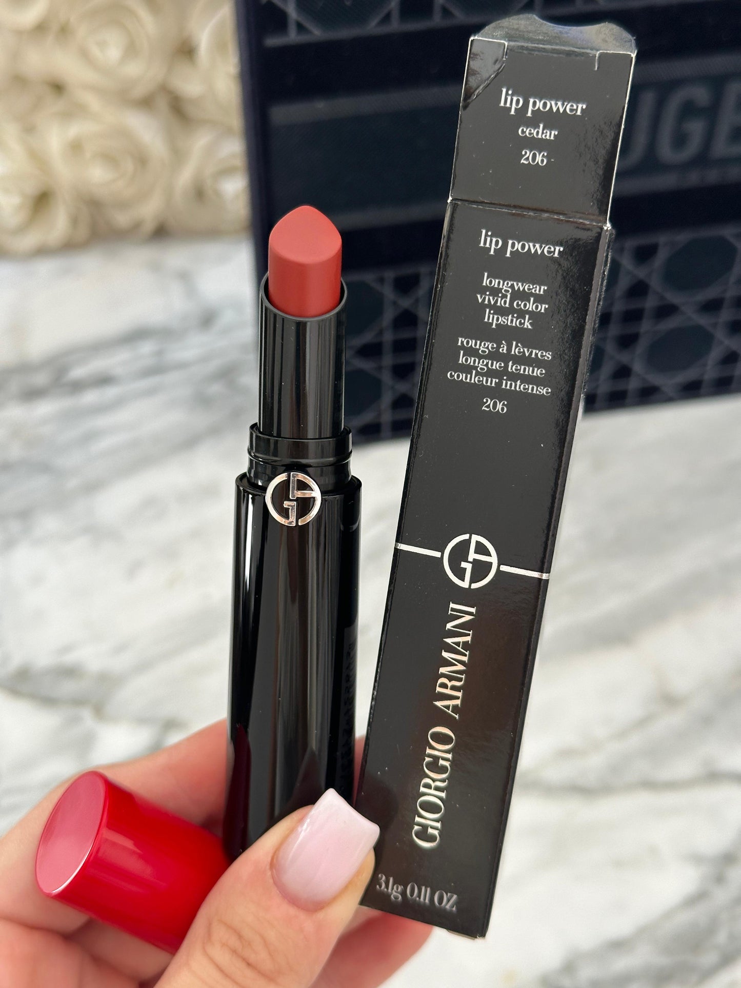 ARMANI Lip Power Longwear Vivid Color Lipstick (206)