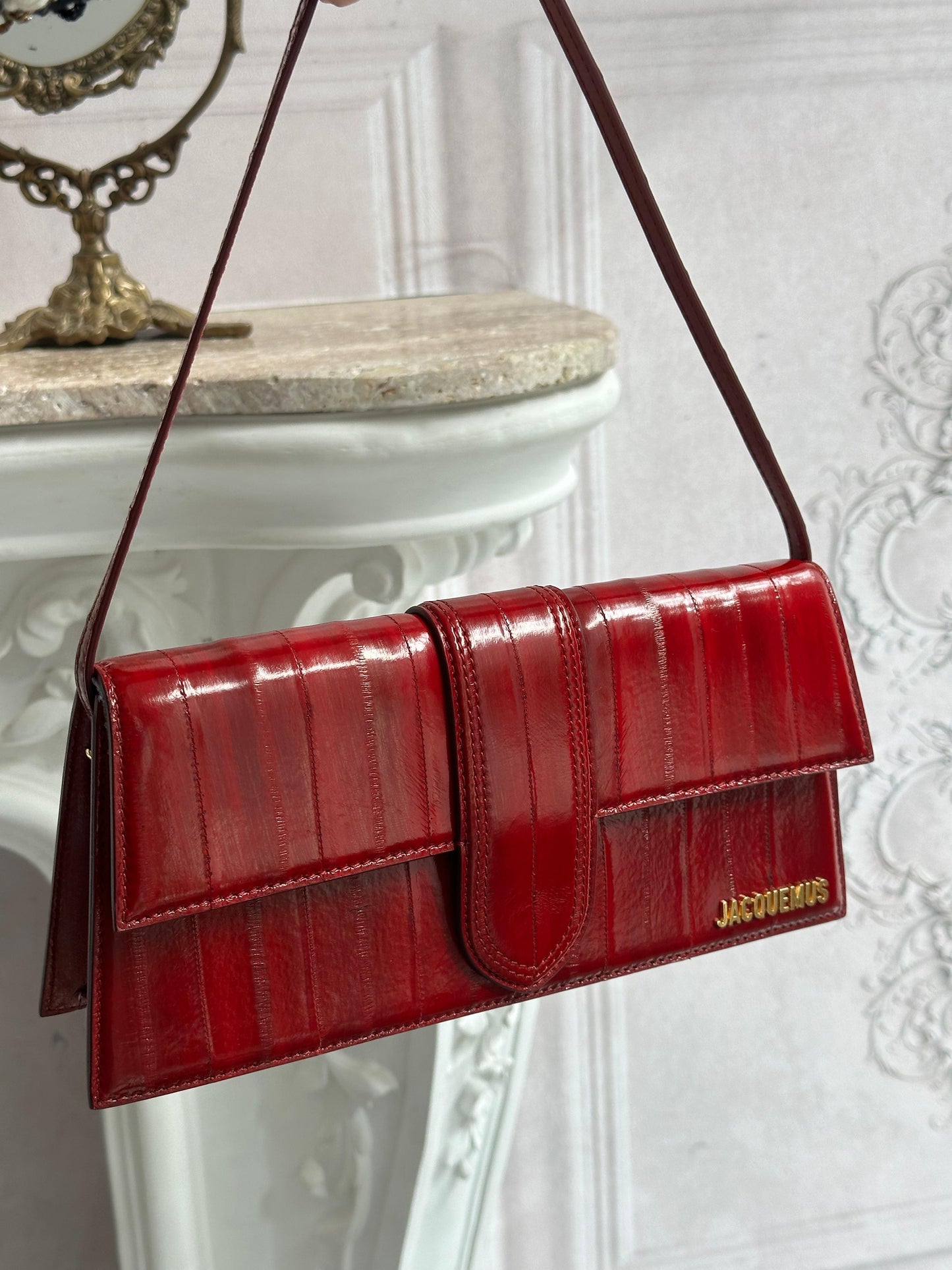 JACQUEMUS Bags - The Long Bambino Dark Red