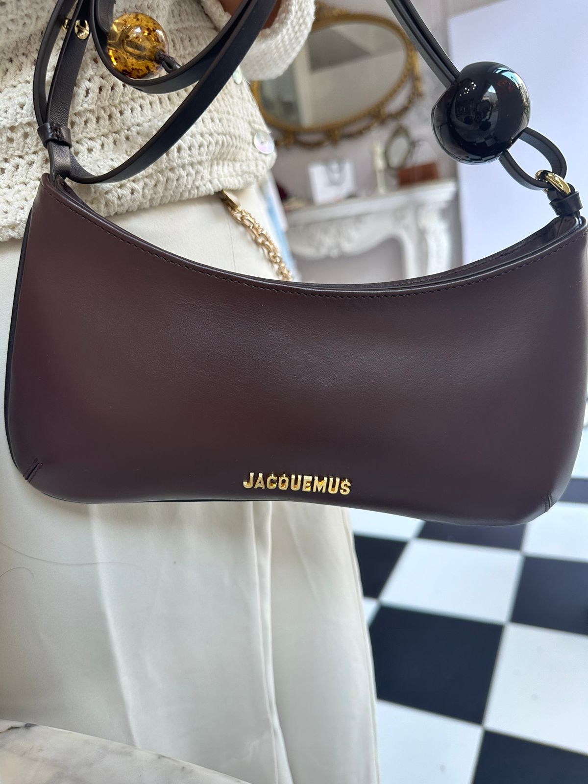 JACQUEMUS Bags - Le Bisou Perle - Medium Brown