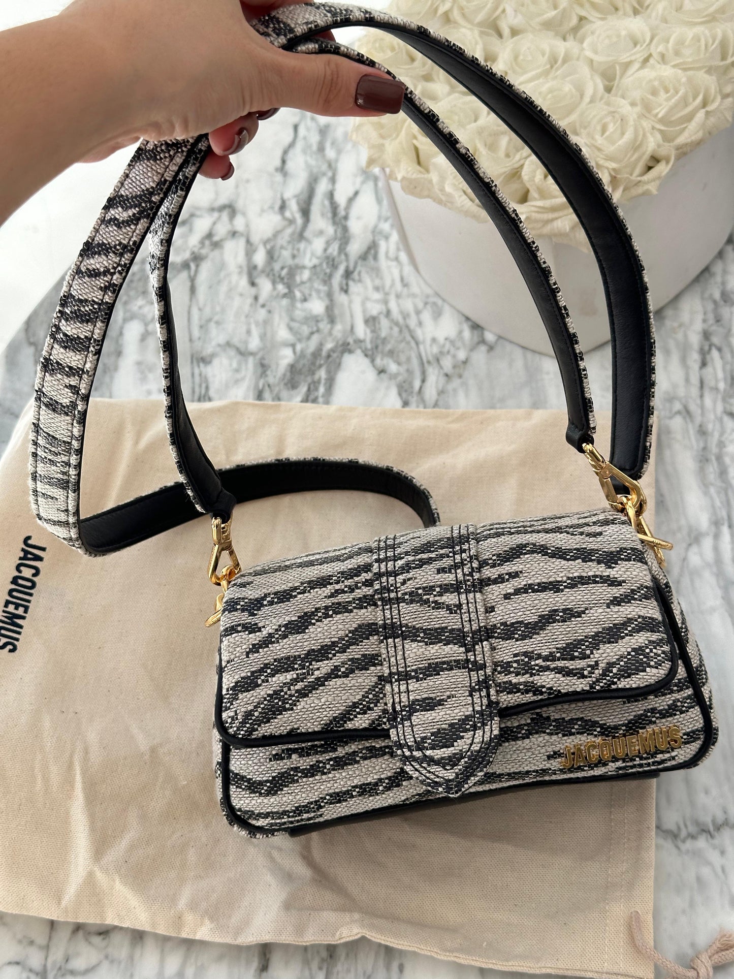 JACQUEMUS Bags Le Petit Bambimou - White Zebra