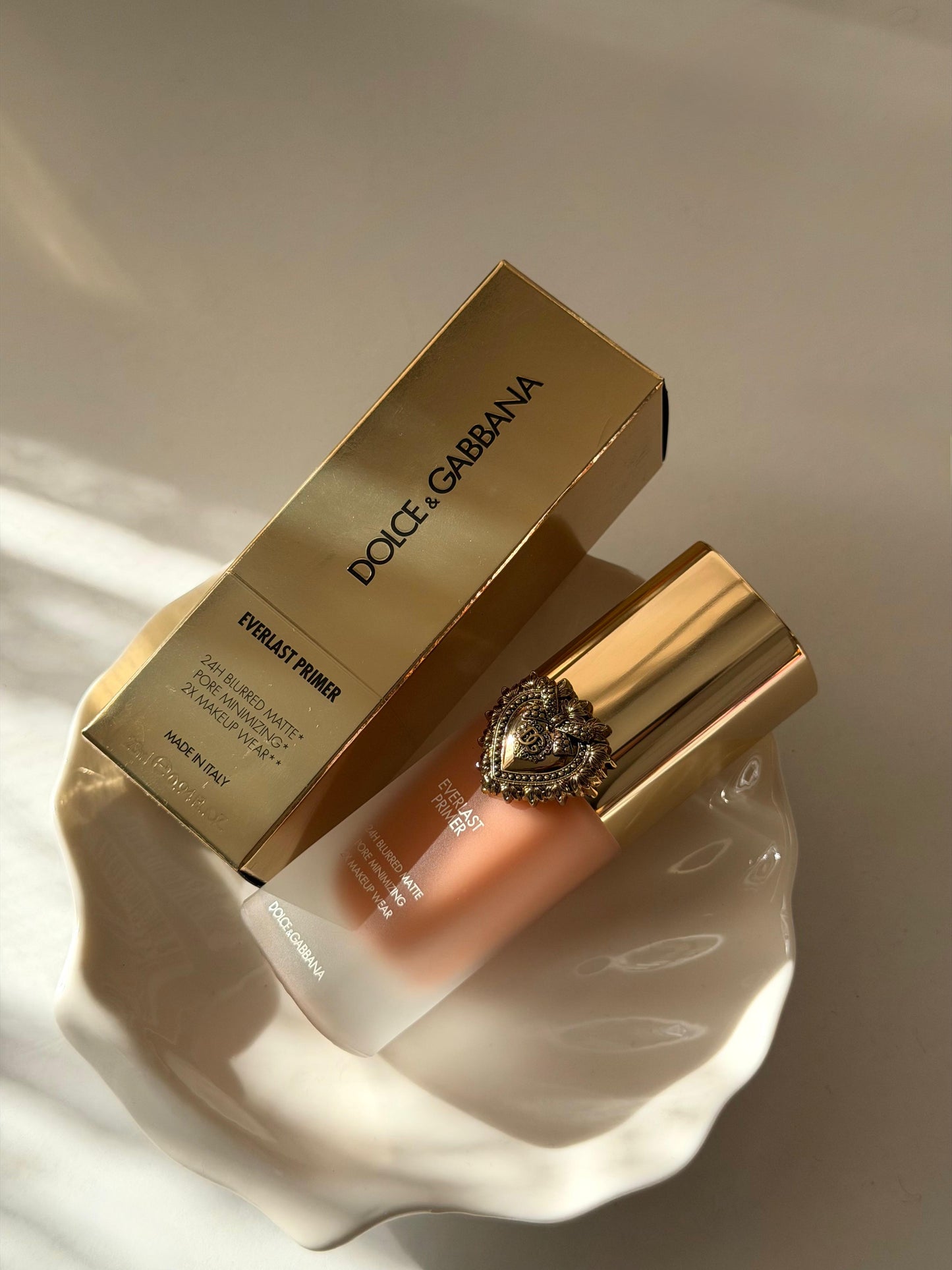 DOLCE&GABBANA Everlast Primer 24H Blurred Matte Pore Minimizing 2X Makeup Wear Translucent - Brightening Apricot Tone