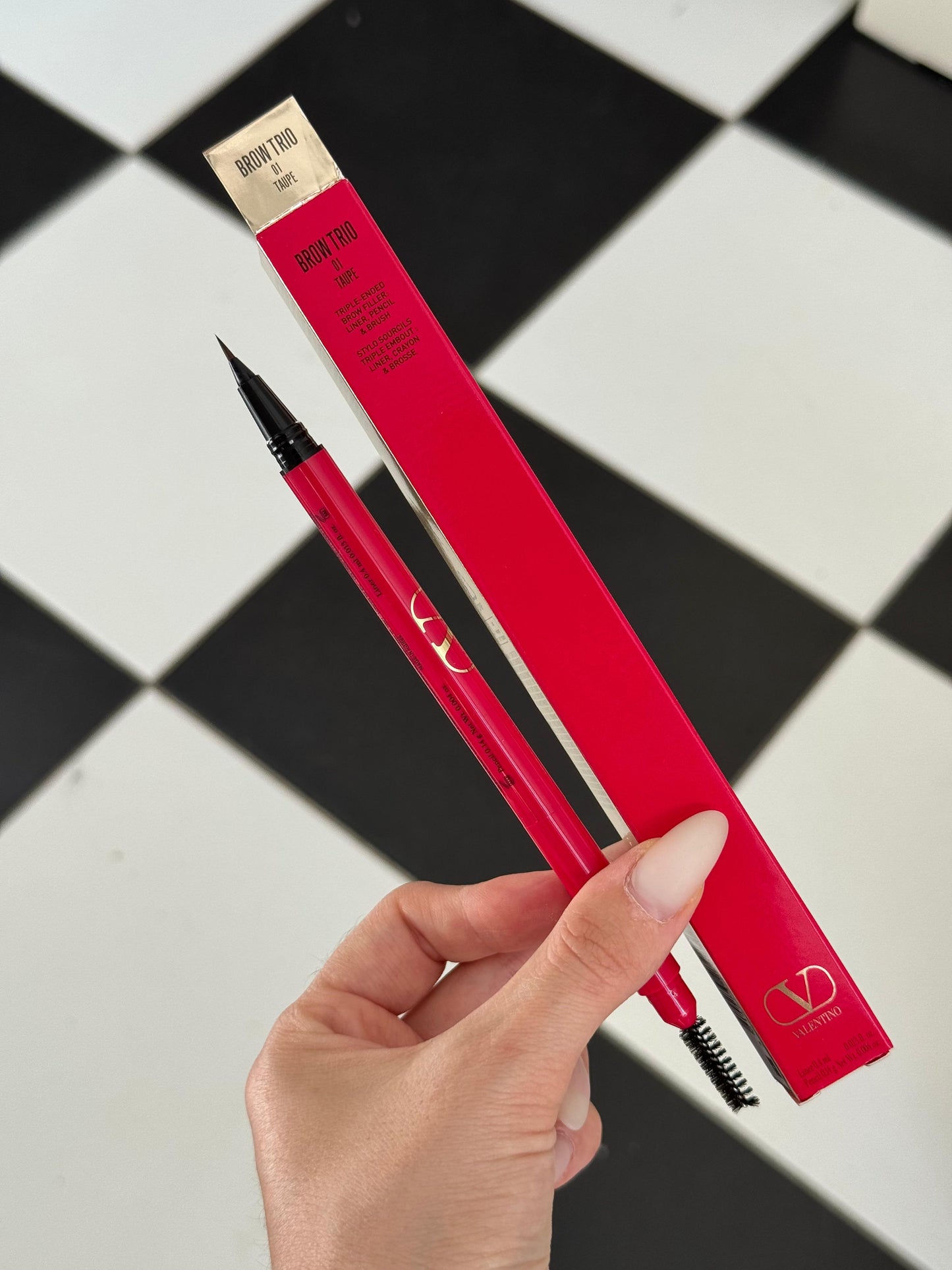 VALENTINO Brow Trio Triple-Ended Brow Filler: Liner, Pencil & Brush