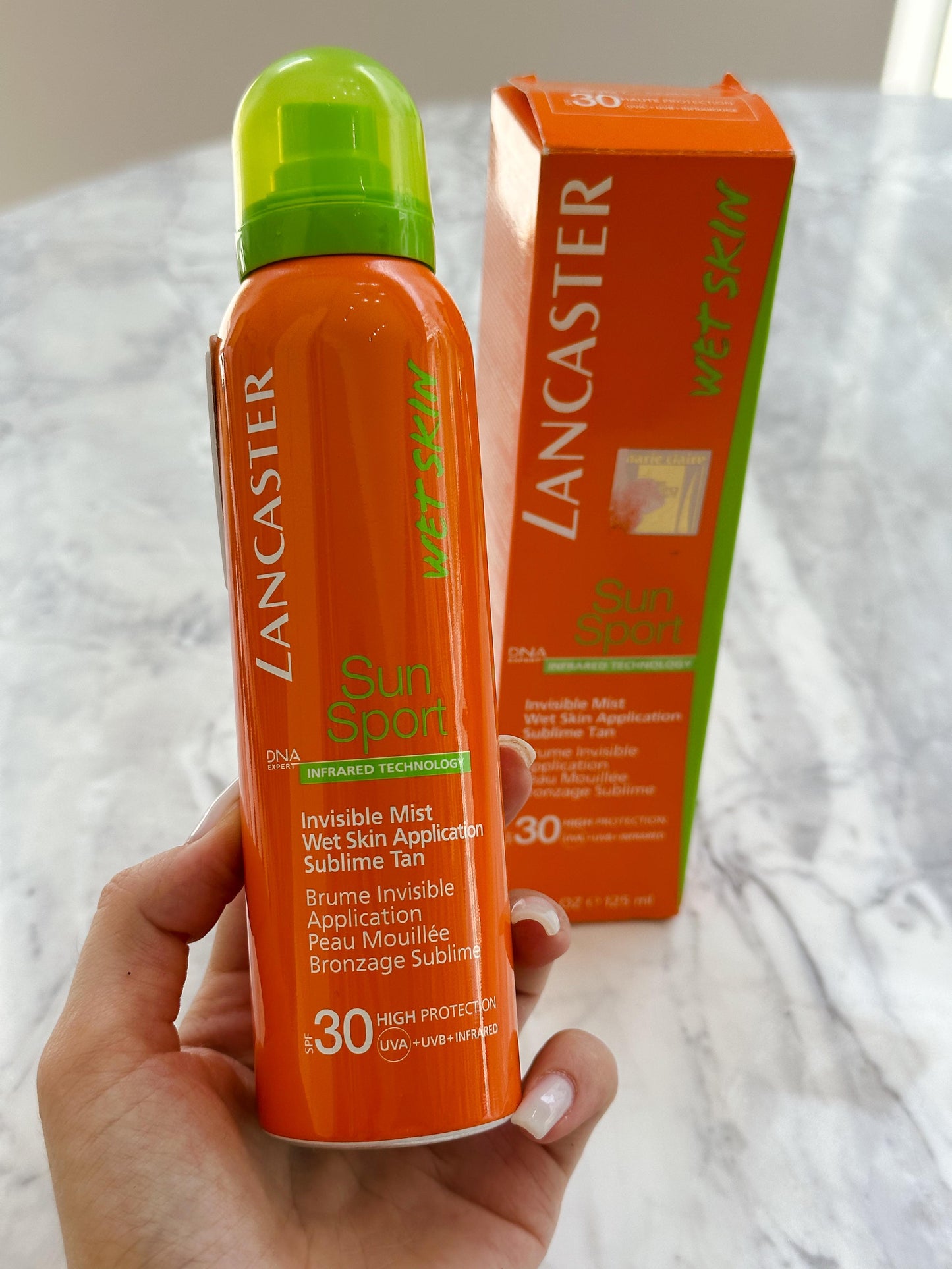 LANCASTER Sun Sport Cooling Invisible Mist Wet Skin Application SPF50