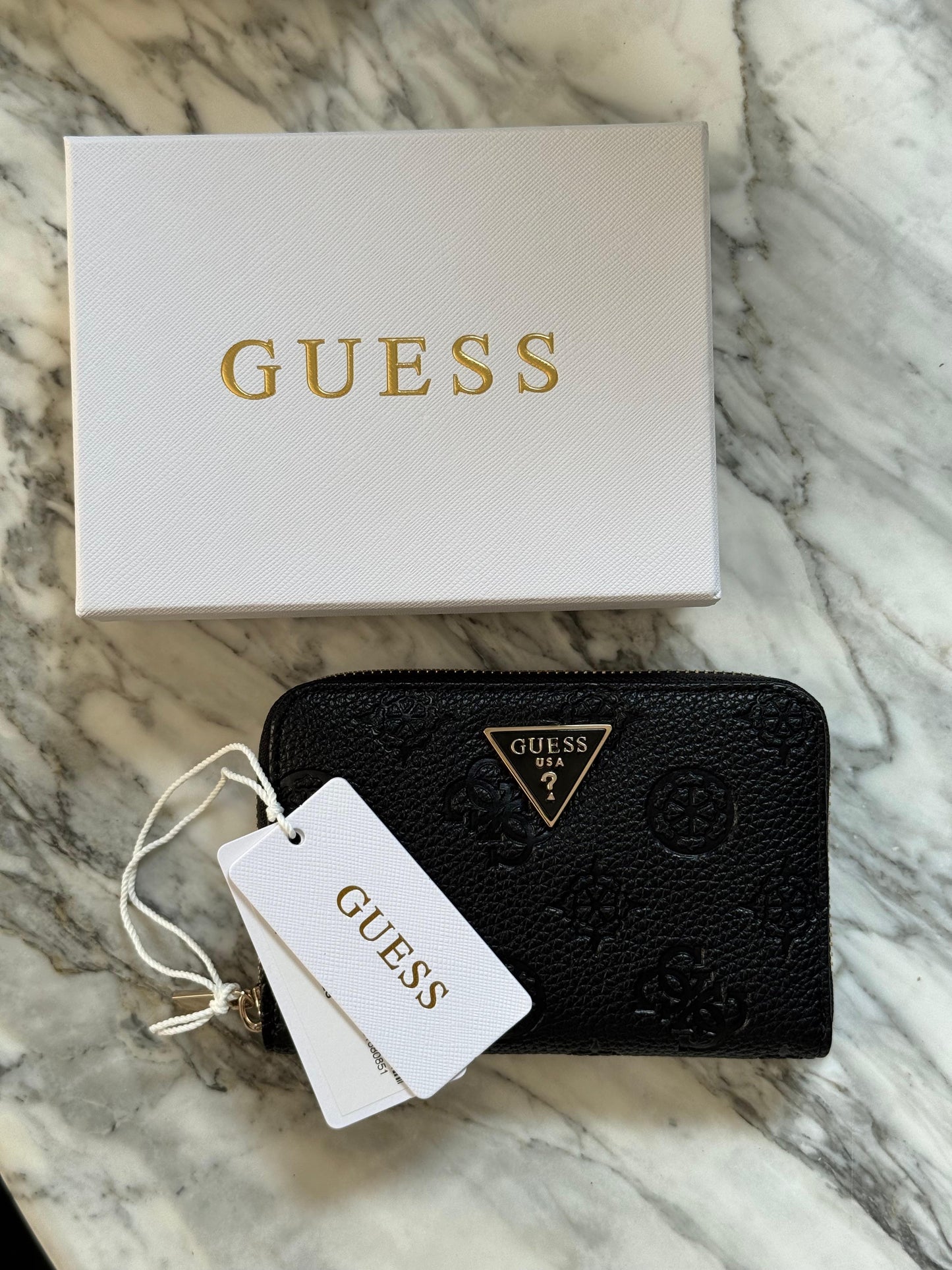 GUESS Eco Gemma Black Zip Around Wallet