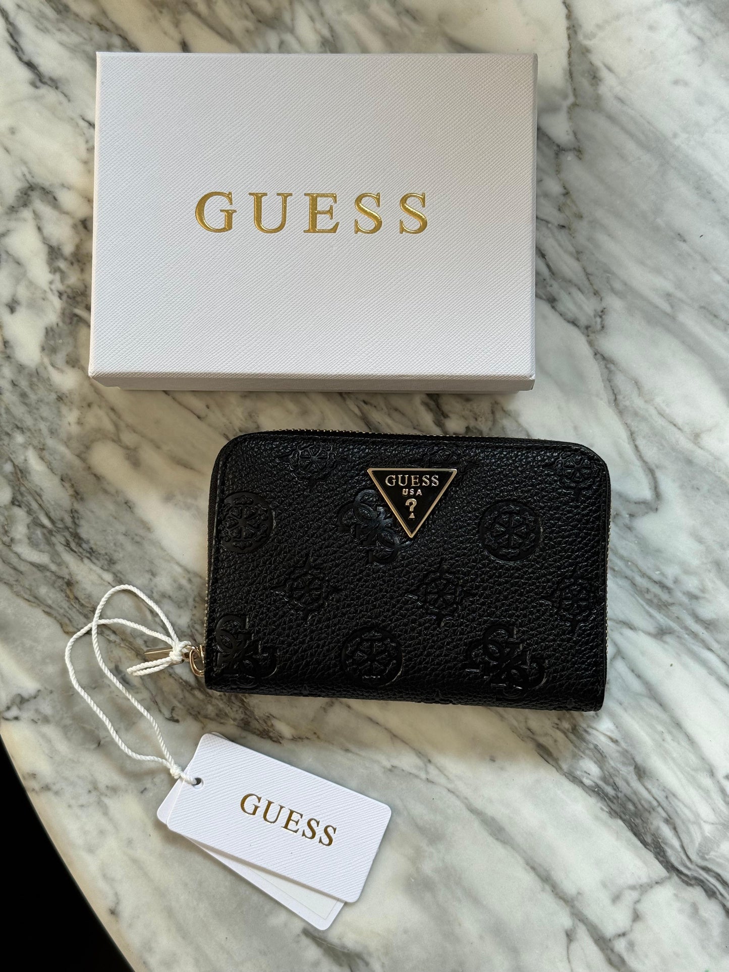 GUESS Eco Gemma Black Zip Around Wallet