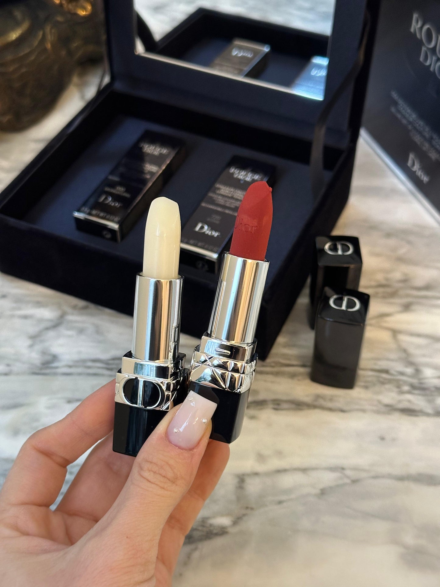 DIOR Rouge Dior Deluxe - Gift Set 1 Lipsticks + 1 Balm In Mirrored Case