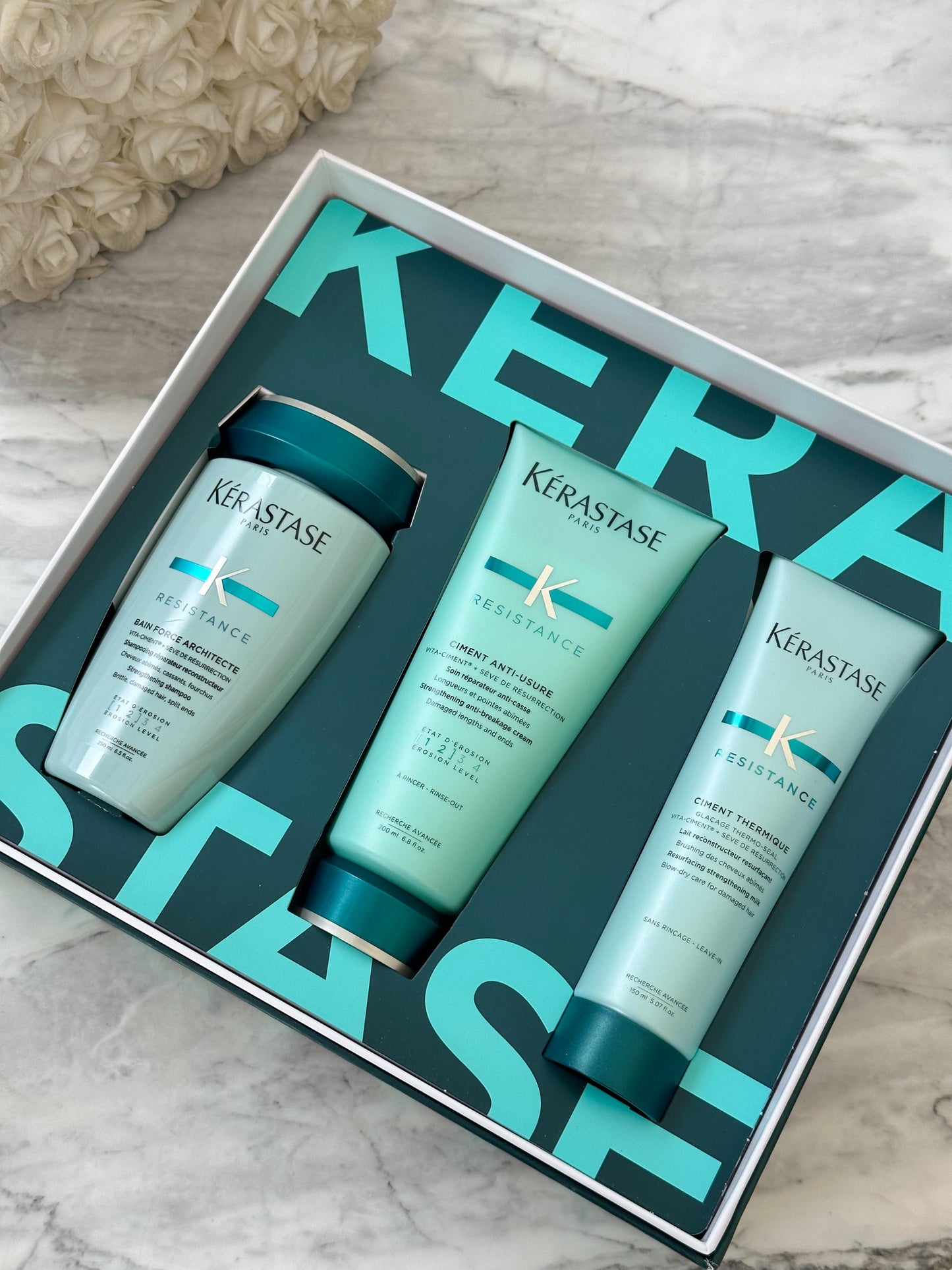 KÉRASTASE Résistance Complete Strengthening Routine Haircare Bundle for Damaged Hair