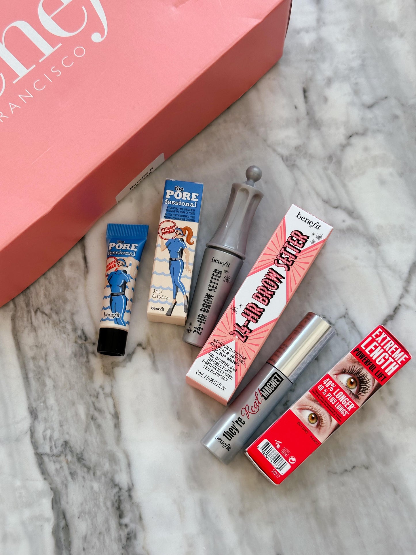 BENEFIT San Francisco Premium Gift Set POREfessional + Mascara + Gel for Brows