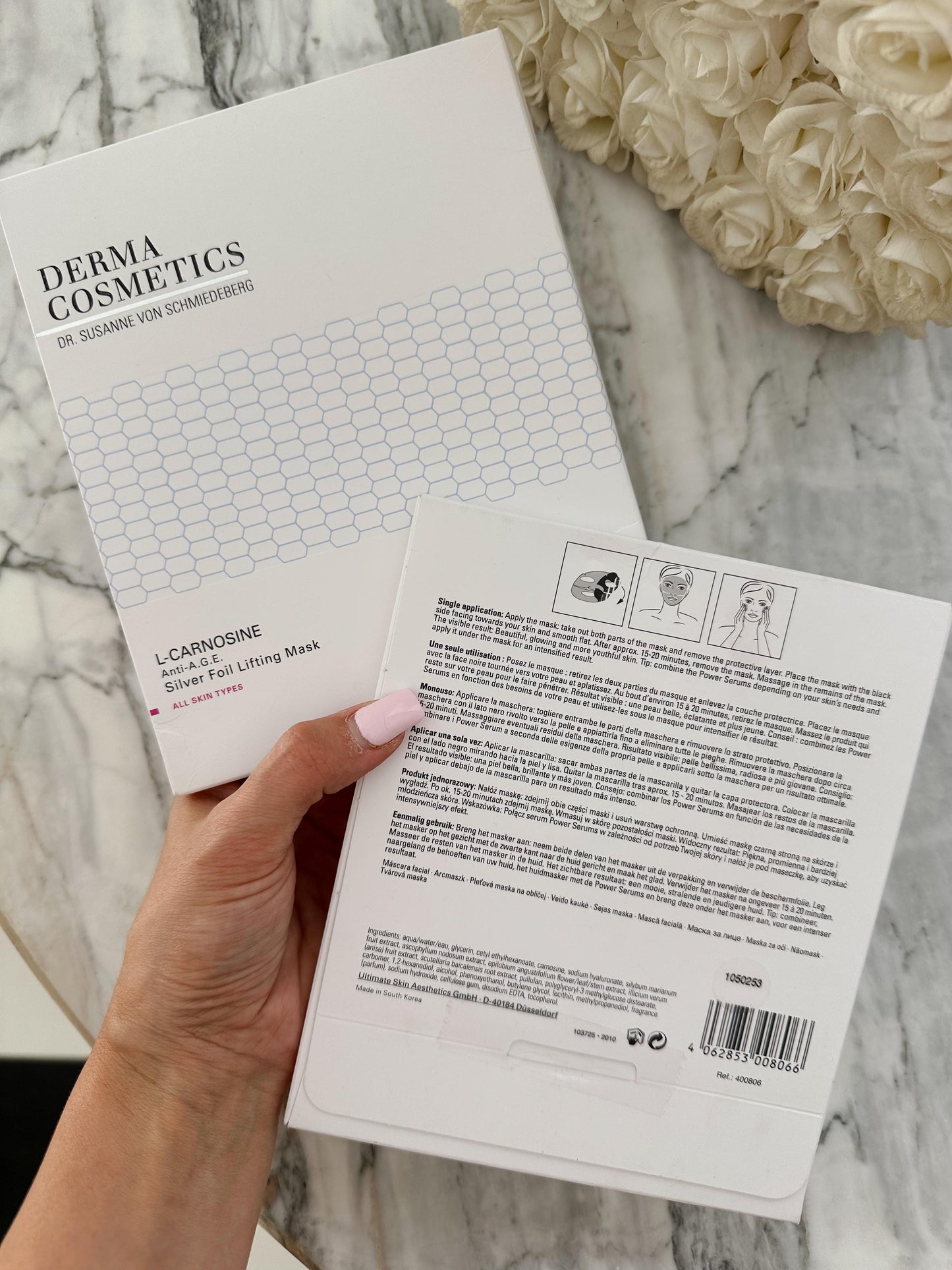 DERMA COSMETICS L-Carnosine Anti-A.G.E. Silver Foil Lifting Mask