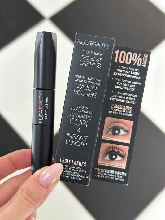 HUDA BEAUTY Legit Lashes Double-Ended Volumizing and Lengthening Mascara