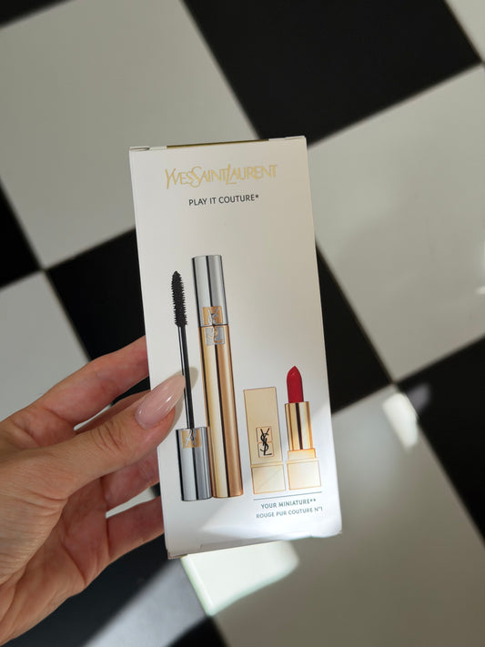 YSL Gift Set Mascara Volume Effet Faux Cils + Mini Rouge Pur Couture N^1