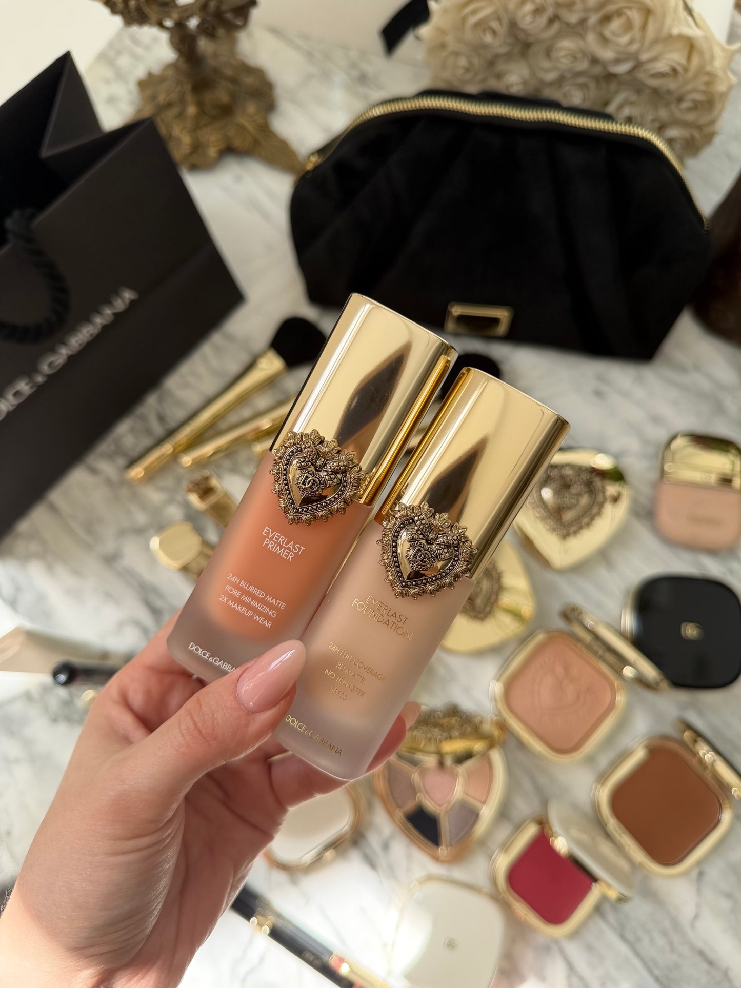 DOLCE&GABBANA Everlast Primer 24H Blurred Matte Pore Minimizing 2X Makeup Wear Translucent - Brightening Apricot Tone