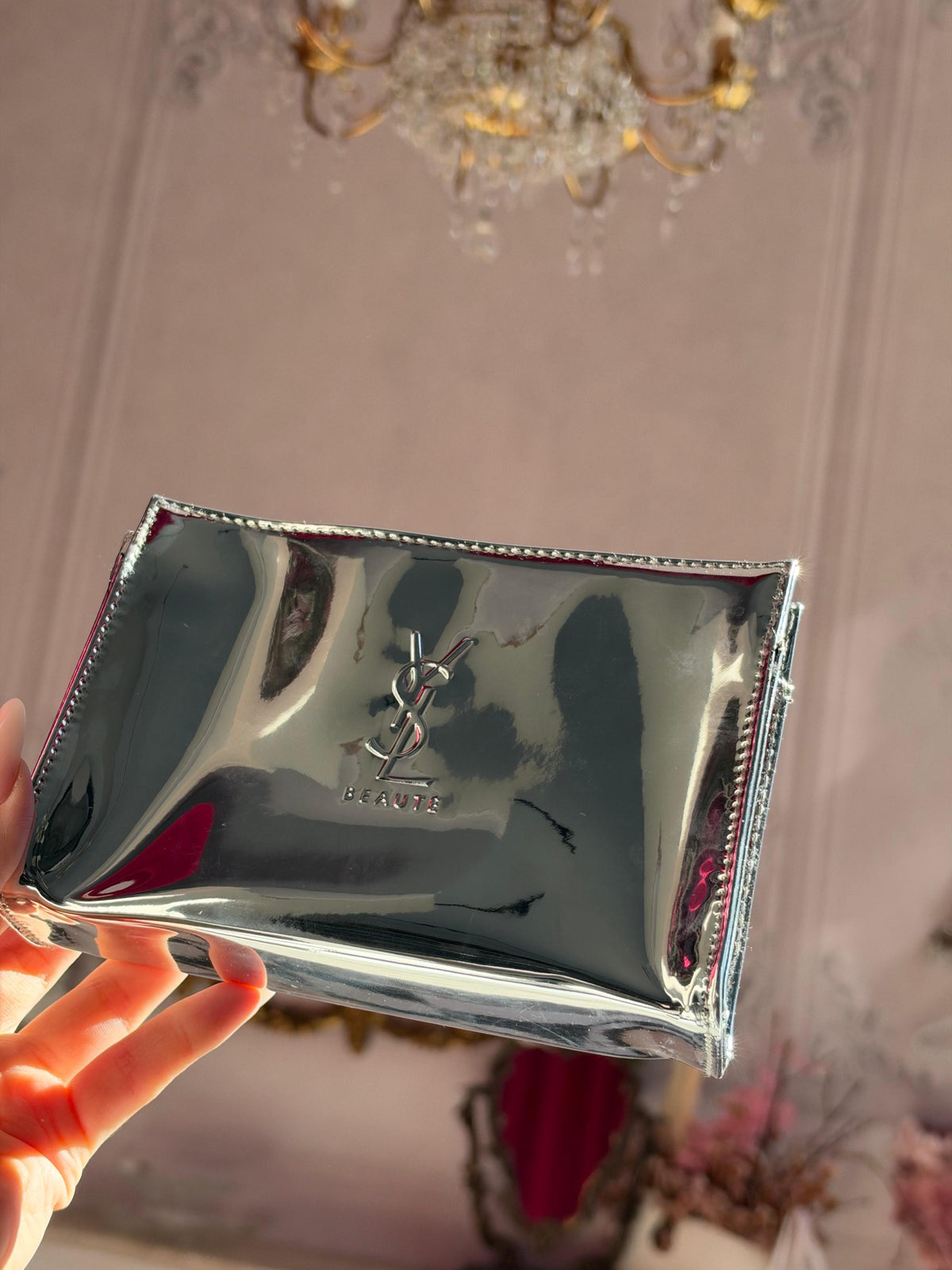 YSL Beaute Silver Beauty Pouch Gift
