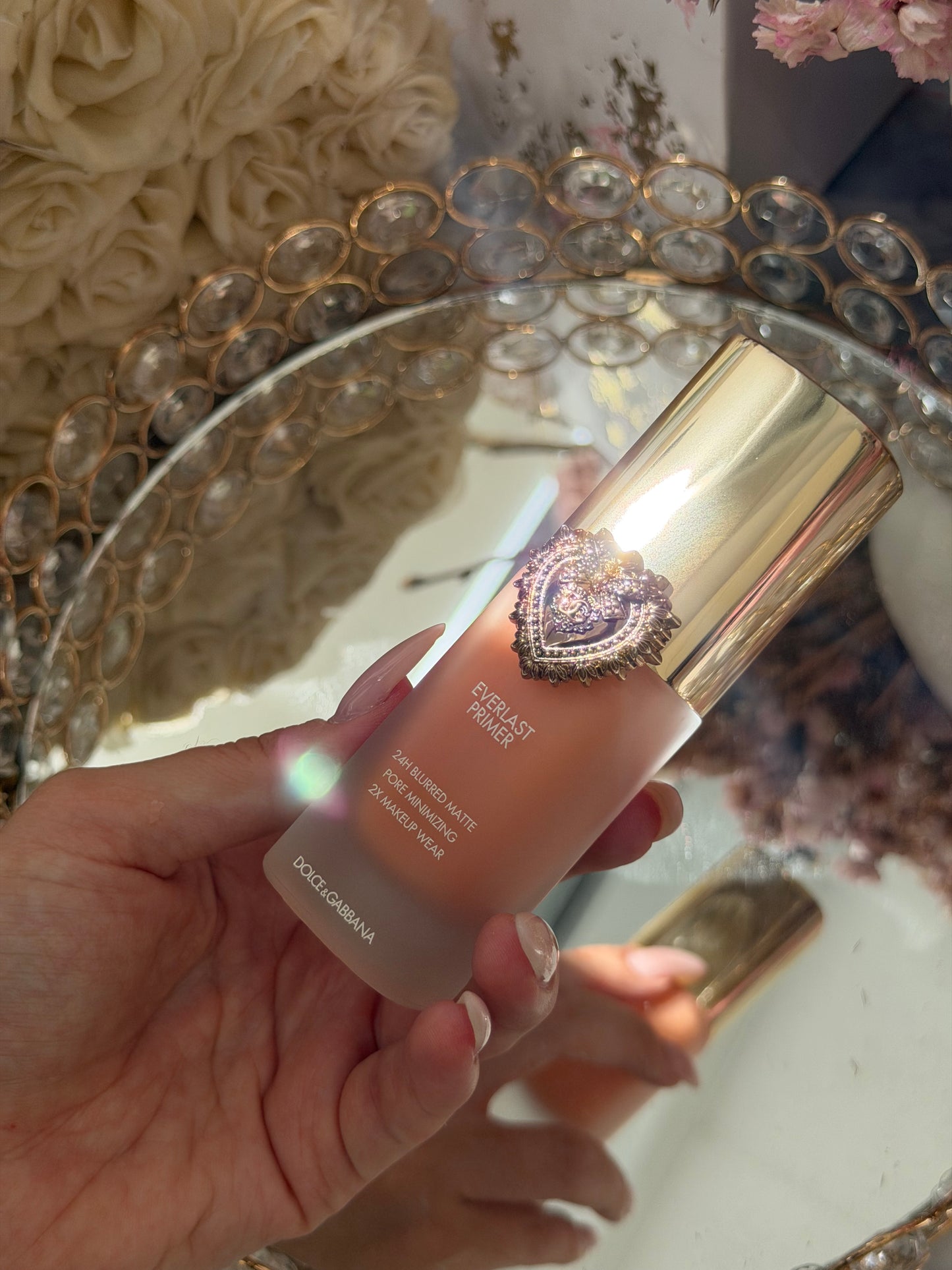 DOLCE&GABBANA Everlast Primer 24H Blurred Matte Pore Minimizing 2X Makeup Wear Translucent - Brightening Apricot Tone