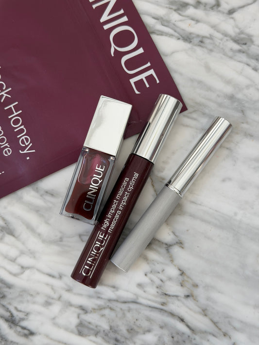 CLINIQUE Black Honey Lipstick + Lip Oil + Mascara Limited Edition Trio Gift Set