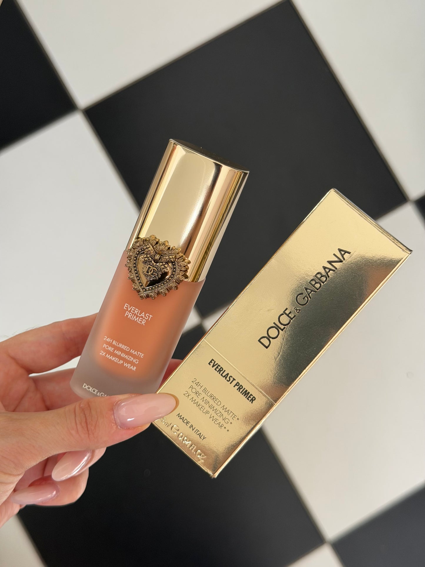 DOLCE&GABBANA Everlast Primer 24H Blurred Matte Pore Minimizing 2X Makeup Wear Translucent - Brightening Apricot Tone