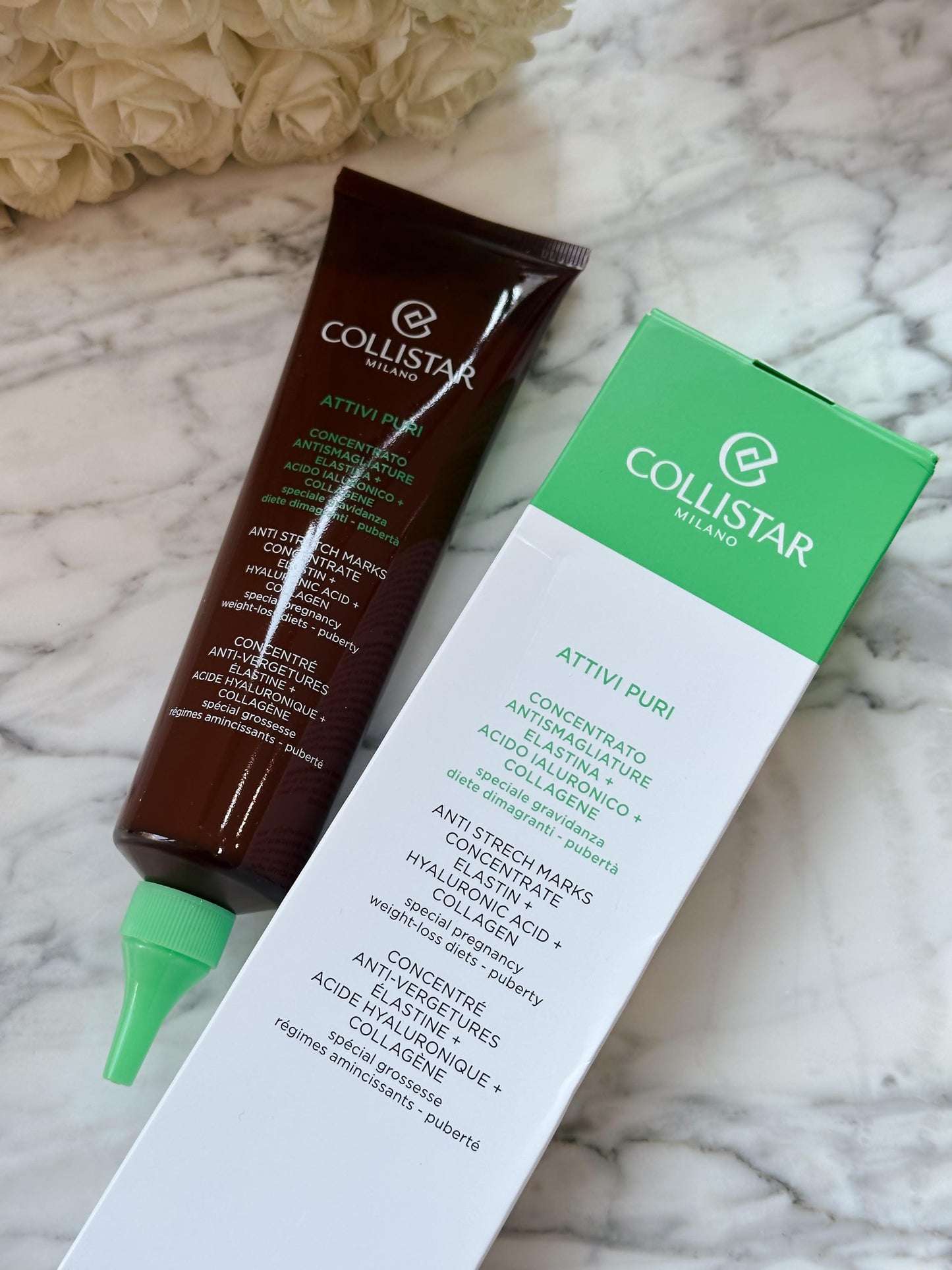 COLLISTAR
Attivi Puri Anti Strech Marks 150ml Concentrate Elastin + Hyaluronic Acid + Collagen
•special pregnancy •weight-loss diets •puberty