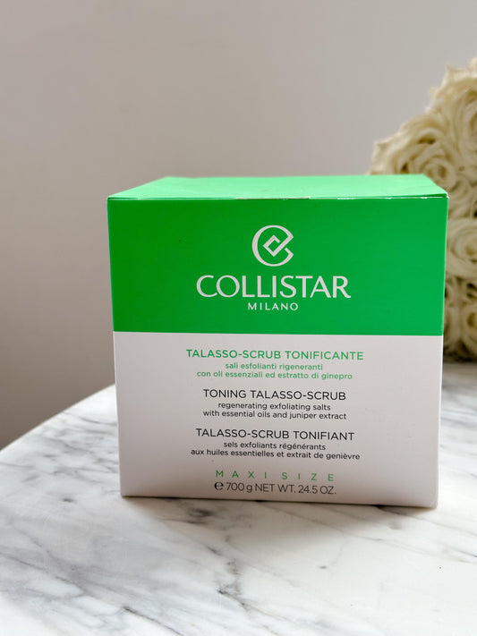 COLLISTAR
Toning Talasso-Scrub
Regenerating Exfoliating Salts With Essential Oils and Juniper Extract