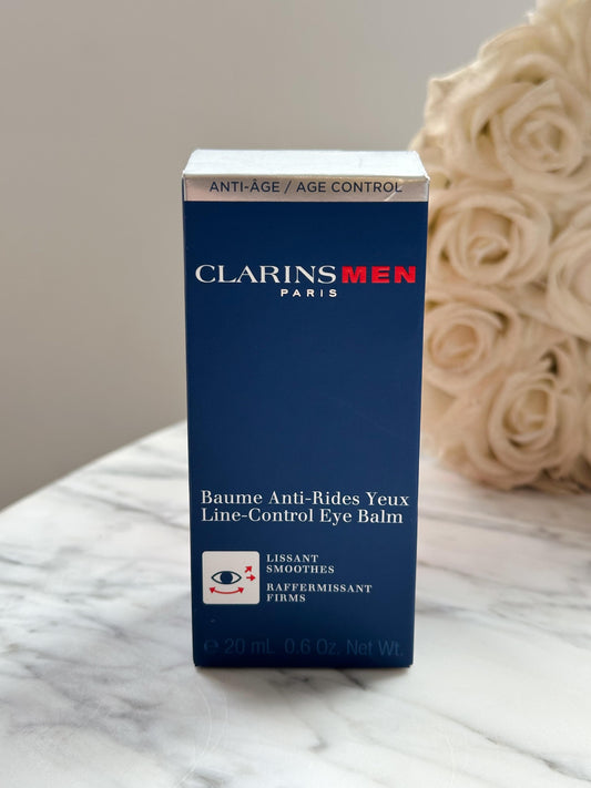 CLARINS Men Line-Control Eye Balm - Anti-Aging Eye Cream for Wrinkles, Dark Circles + Puffiness