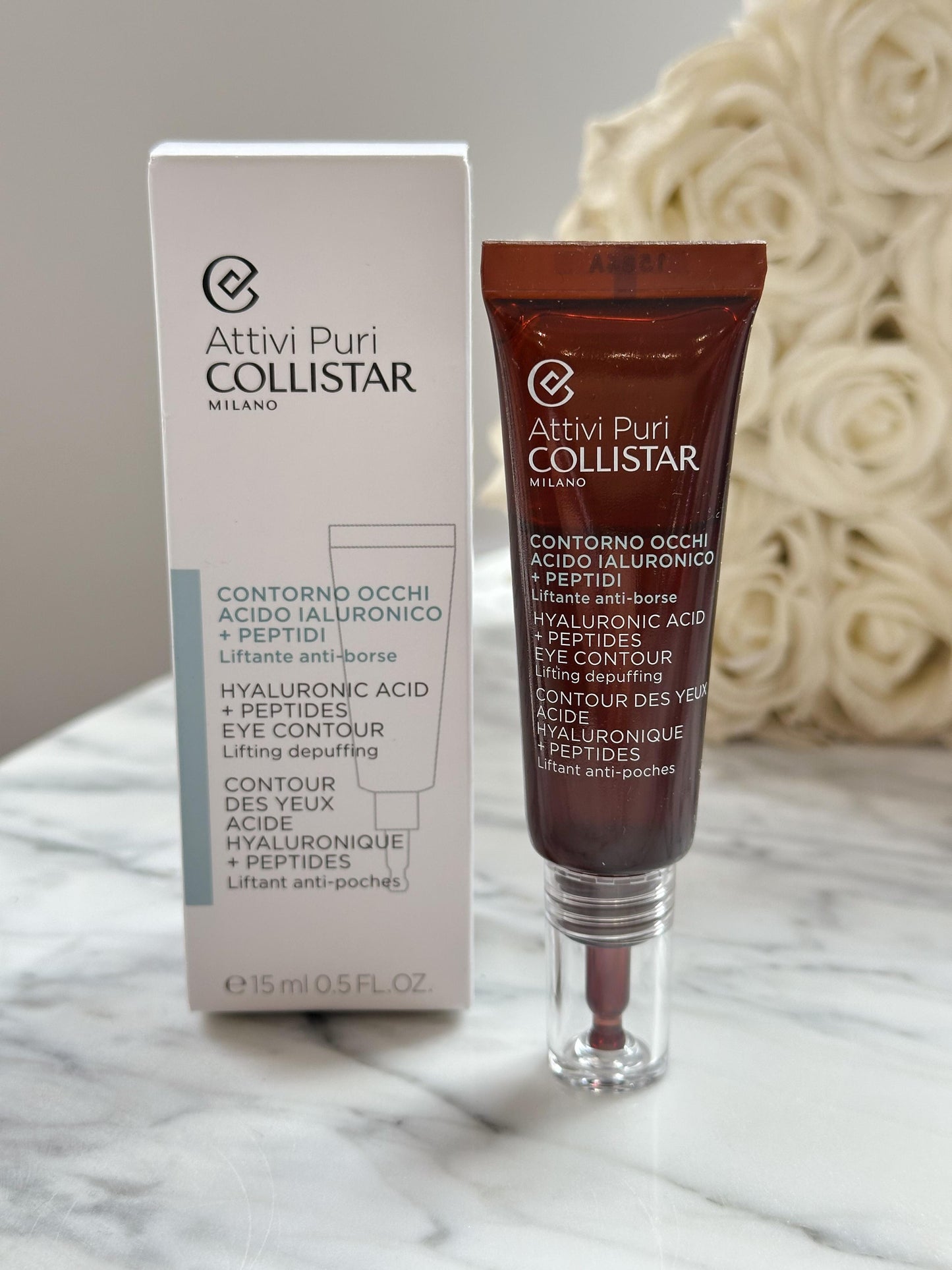 COLLISTAR
Attivi Puri Hyaluronic Acid + Peptides Eye Contour
Lifting Depuffing
