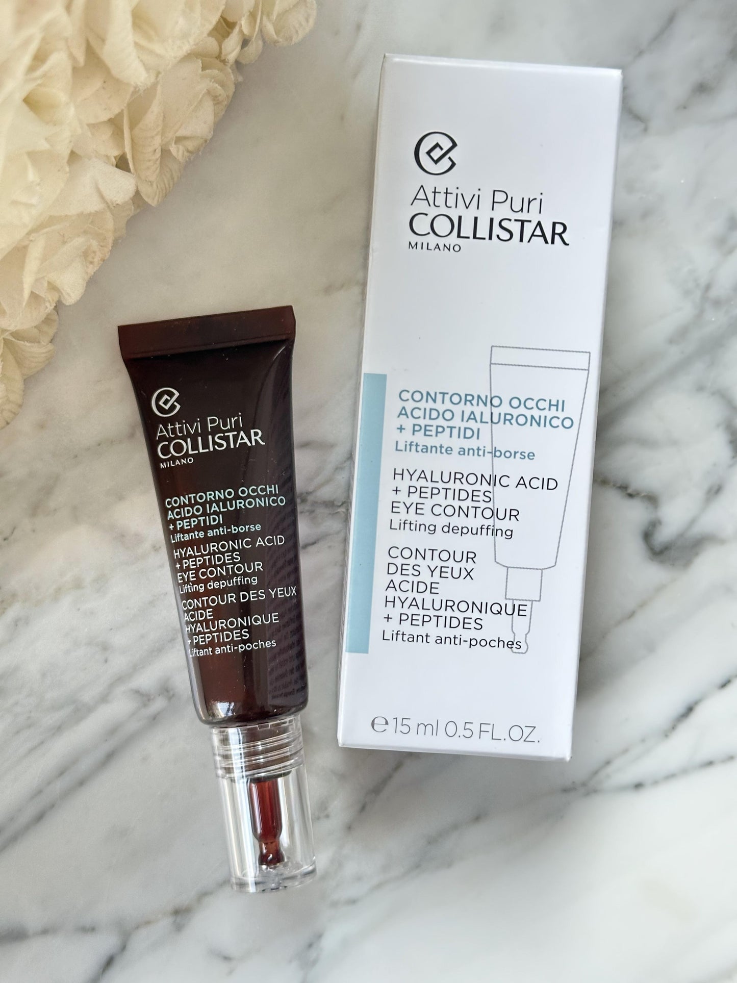 COLLISTAR
Attivi Puri Hyaluronic Acid + Peptides Eye Contour
Lifting Depuffing