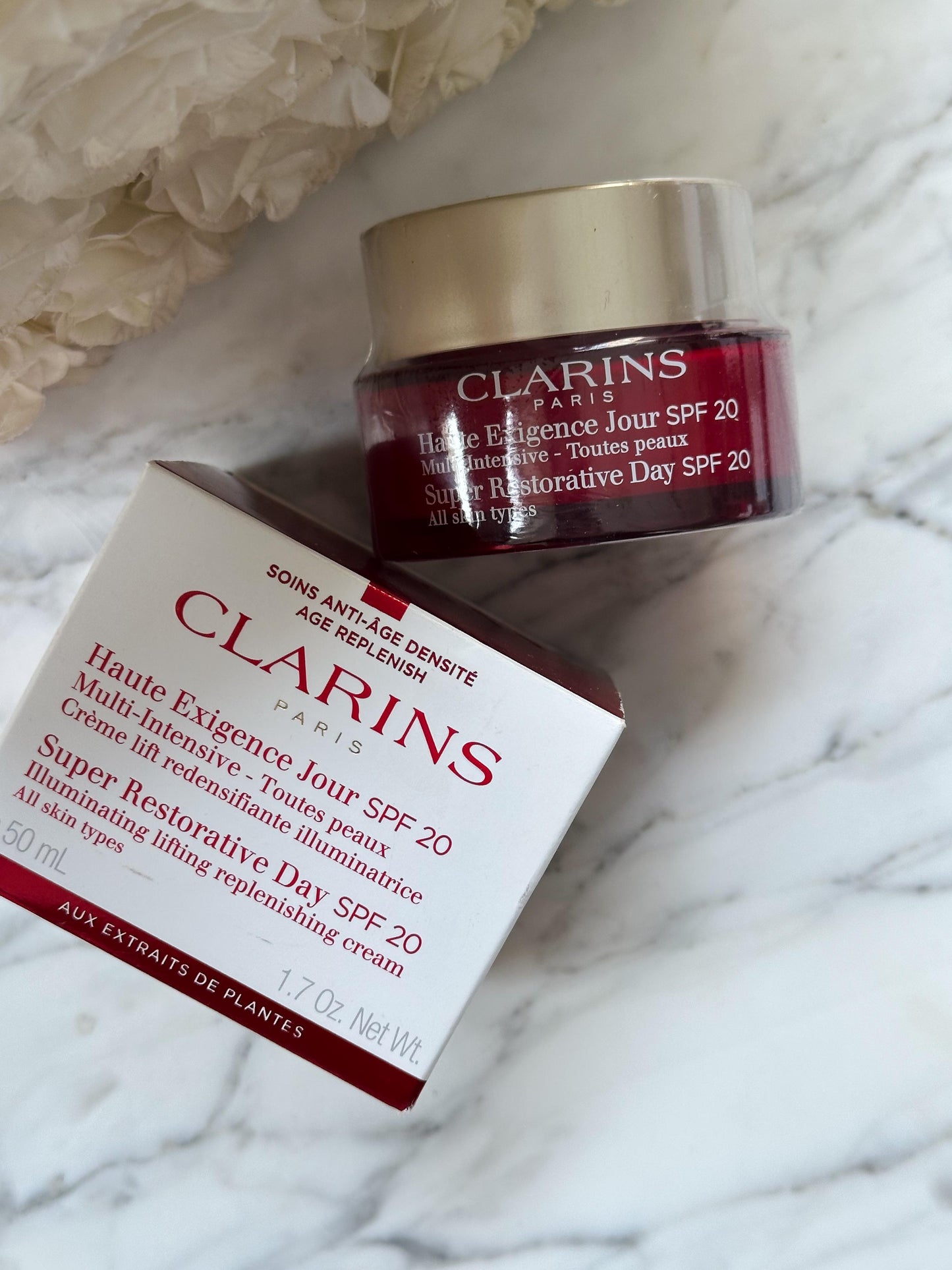 CLARINS Super Restorative Day Cream Spf20 - Anti-Aging + Anti-Wrinkle Cream, All Skin Types