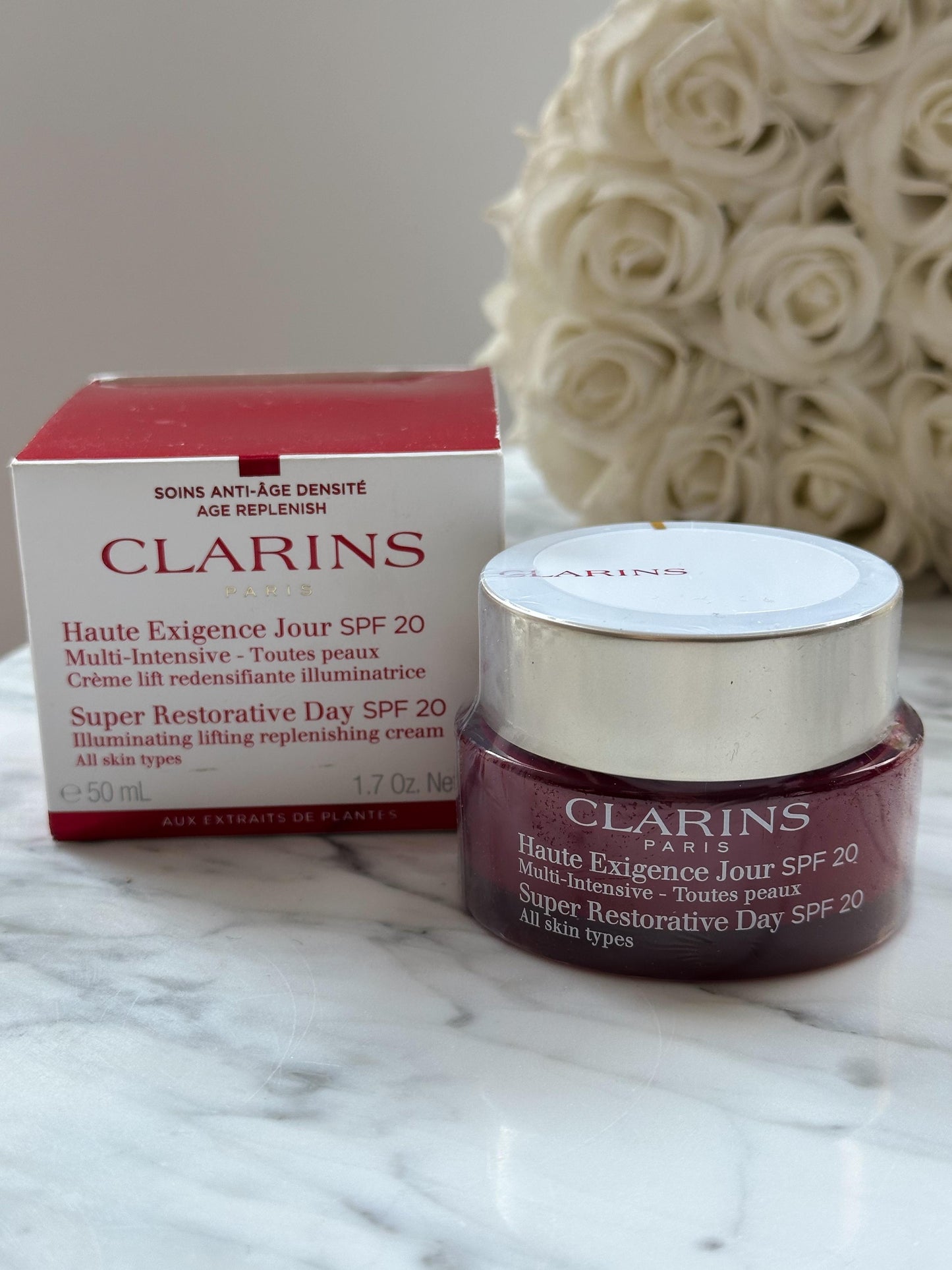 CLARINS Super Restorative Day Cream Spf20 - Anti-Aging + Anti-Wrinkle Cream, All Skin Types
