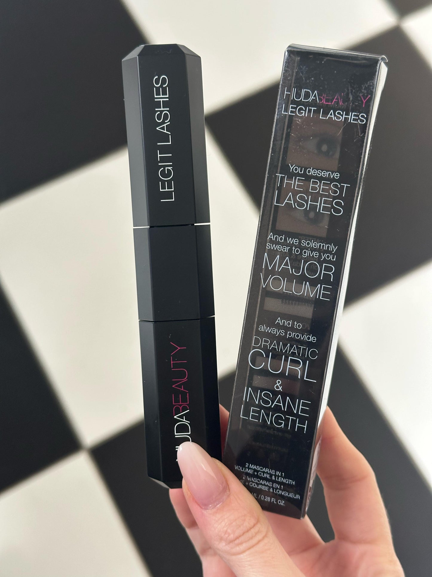 HUDA BEAUTY Legit Lashes Double-Ended Volumizing and Lengthening Mascara