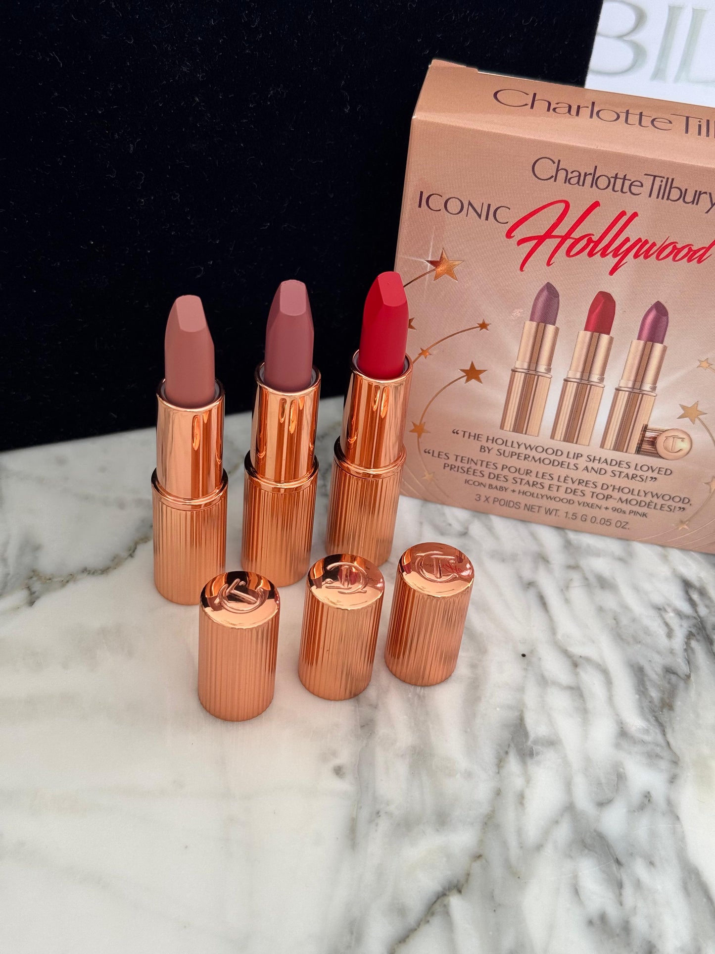 CHARLOTTE TILBURY Iconic Hollywood Lip Trio Lipstick Gift Set