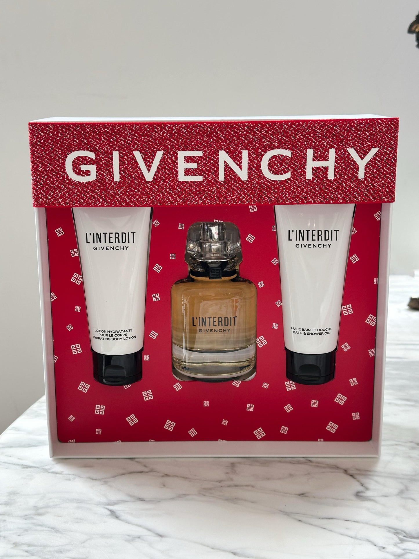 GIVENCHY L'interdit 3 Piece Gift Set: Eau De Parfum 80ml - Body Lotion 75ml - Shower Gel 75ml