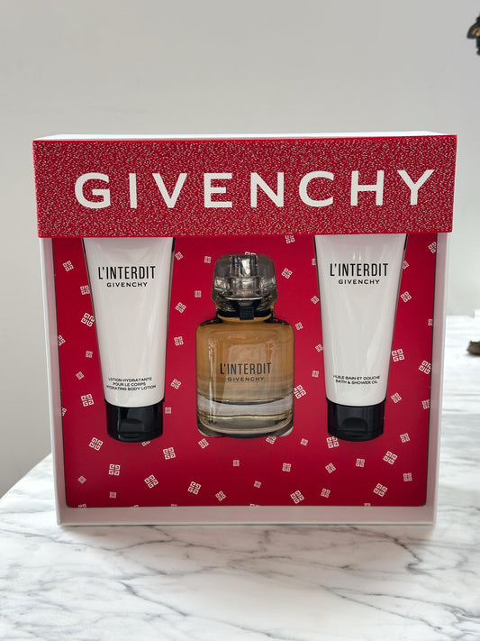 GIVENCHY L'interdit 3 Piece Gift Set: Eau De Parfum 80ml - Body Lotion 75ml - Shower Gel 75ml