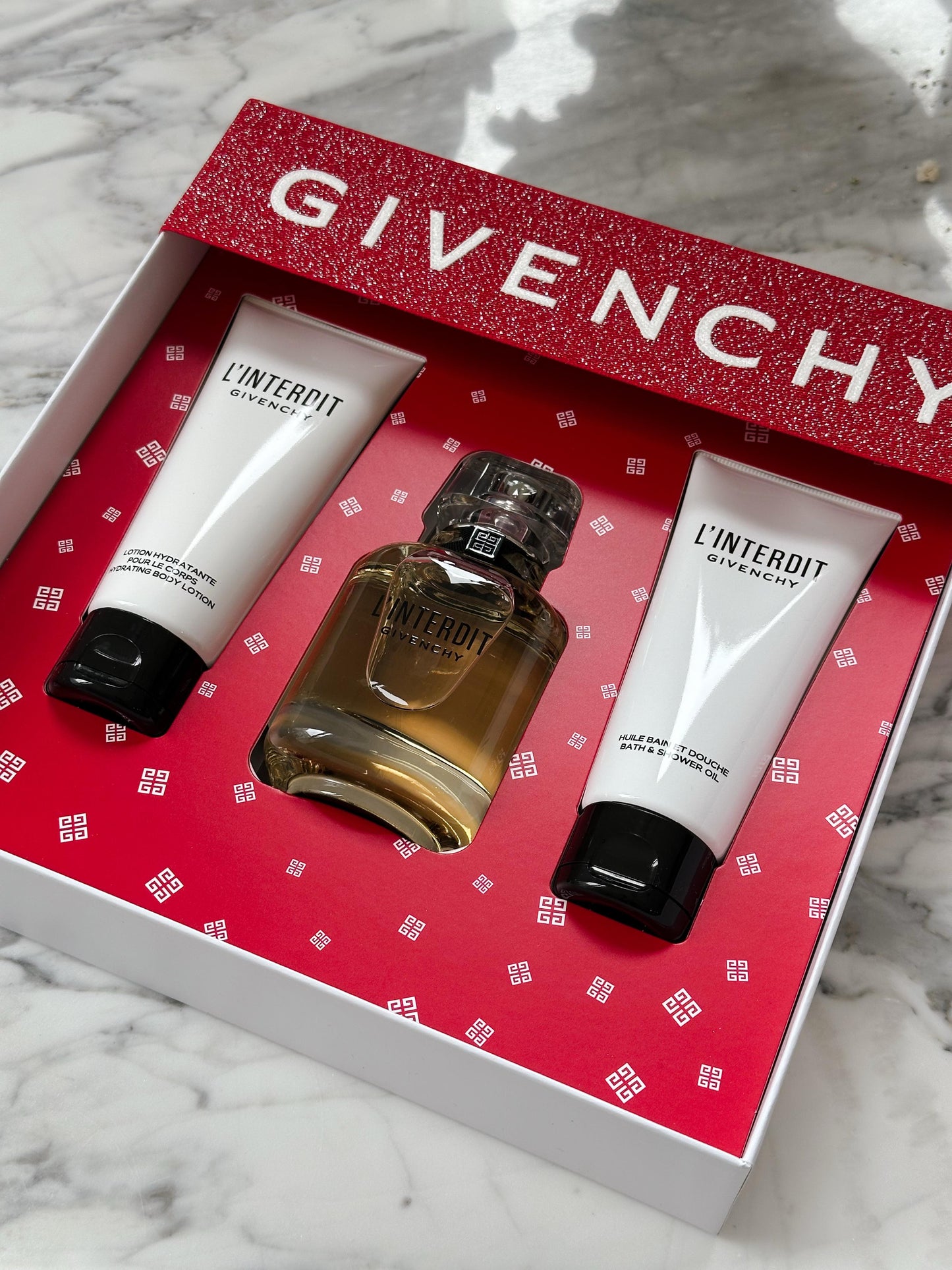 GIVENCHY L'interdit 3 Piece Gift Set: Eau De Parfum 80ml - Body Lotion 75ml - Shower Gel 75ml