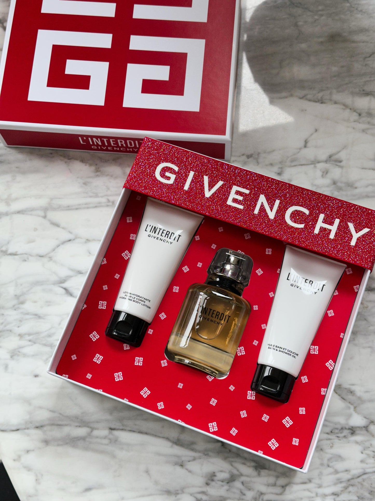 GIVENCHY L'interdit 3 Piece Gift Set: Eau De Parfum 80ml - Body Lotion 75ml - Shower Gel 75ml