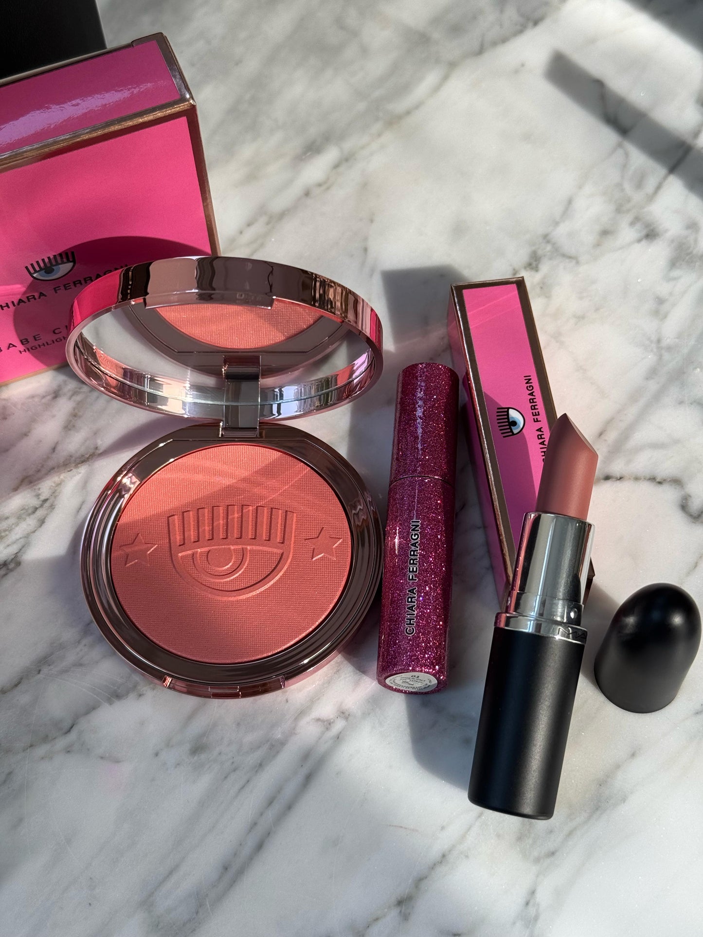 MAC Lipstick + CHIARA Blush + Brow Gel Set 4.000ALL