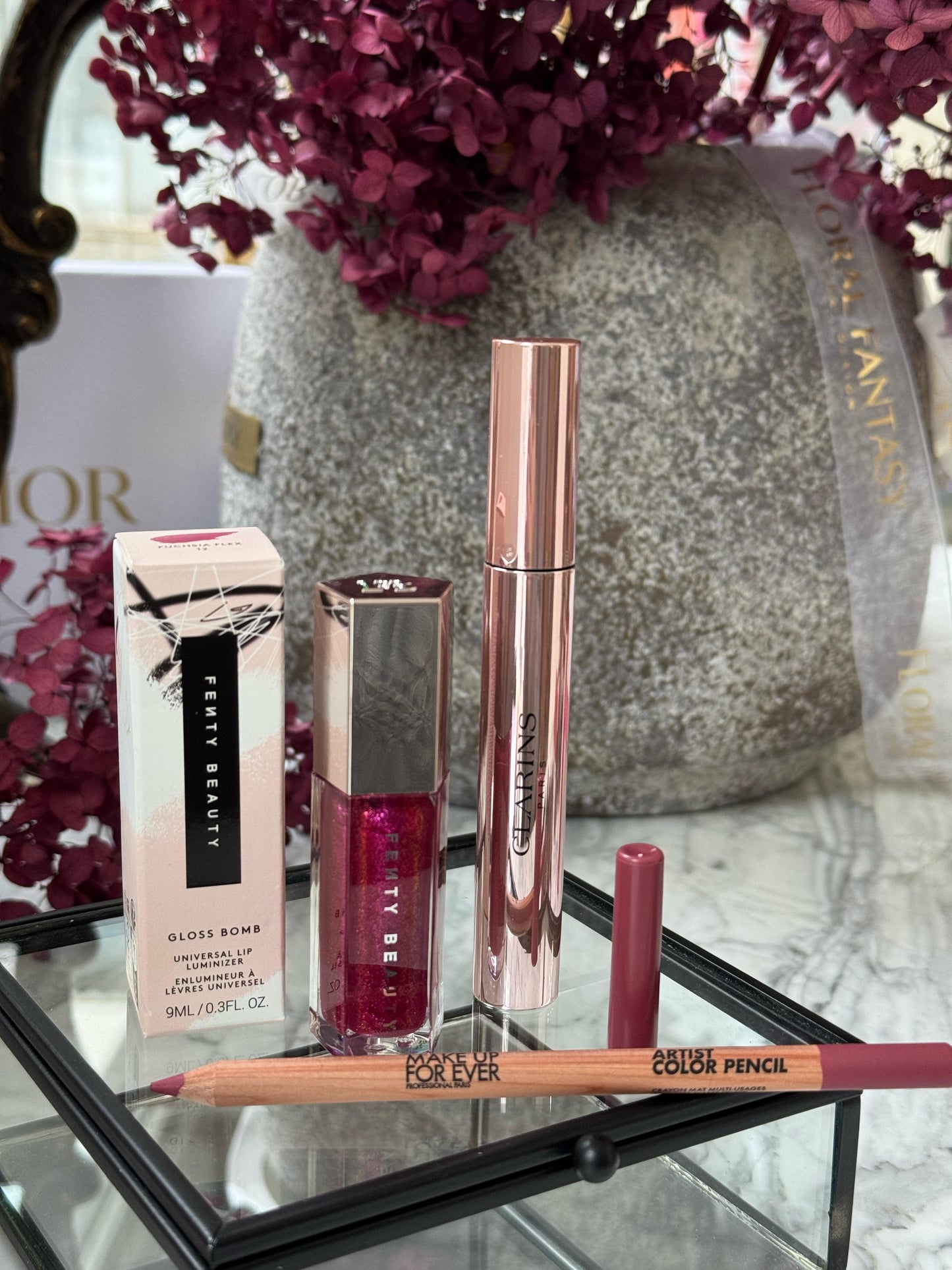 FENTY Gloss + MAKE UP FOR EVER + CLARINS Mascara Set 5.000ALL