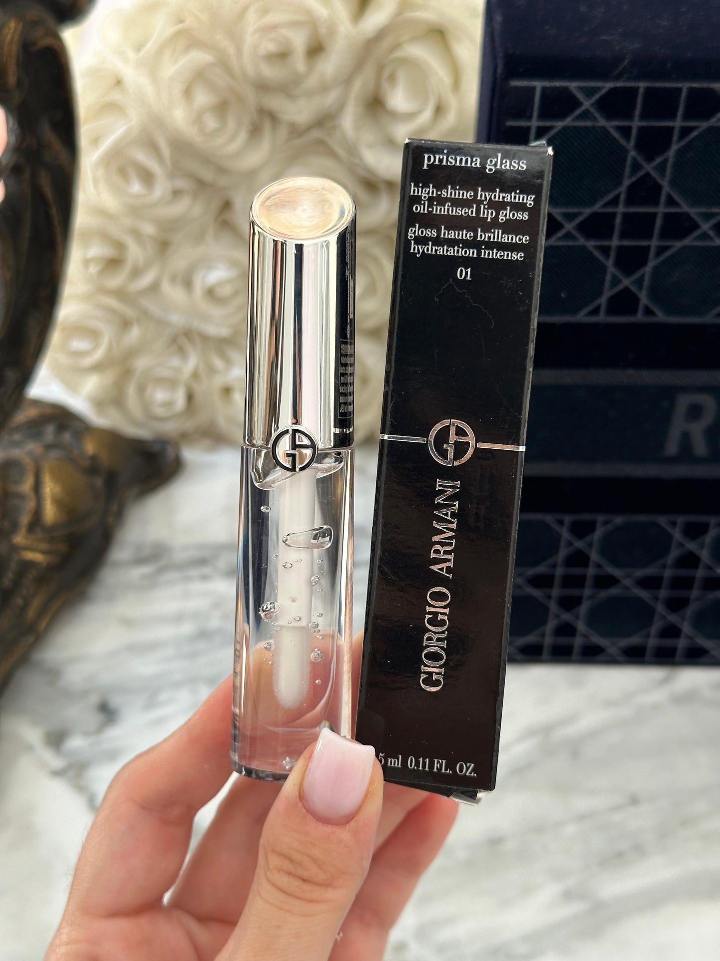 ARMANI Prisma Glass Lip Gloss High-Shine Hydrating (01)