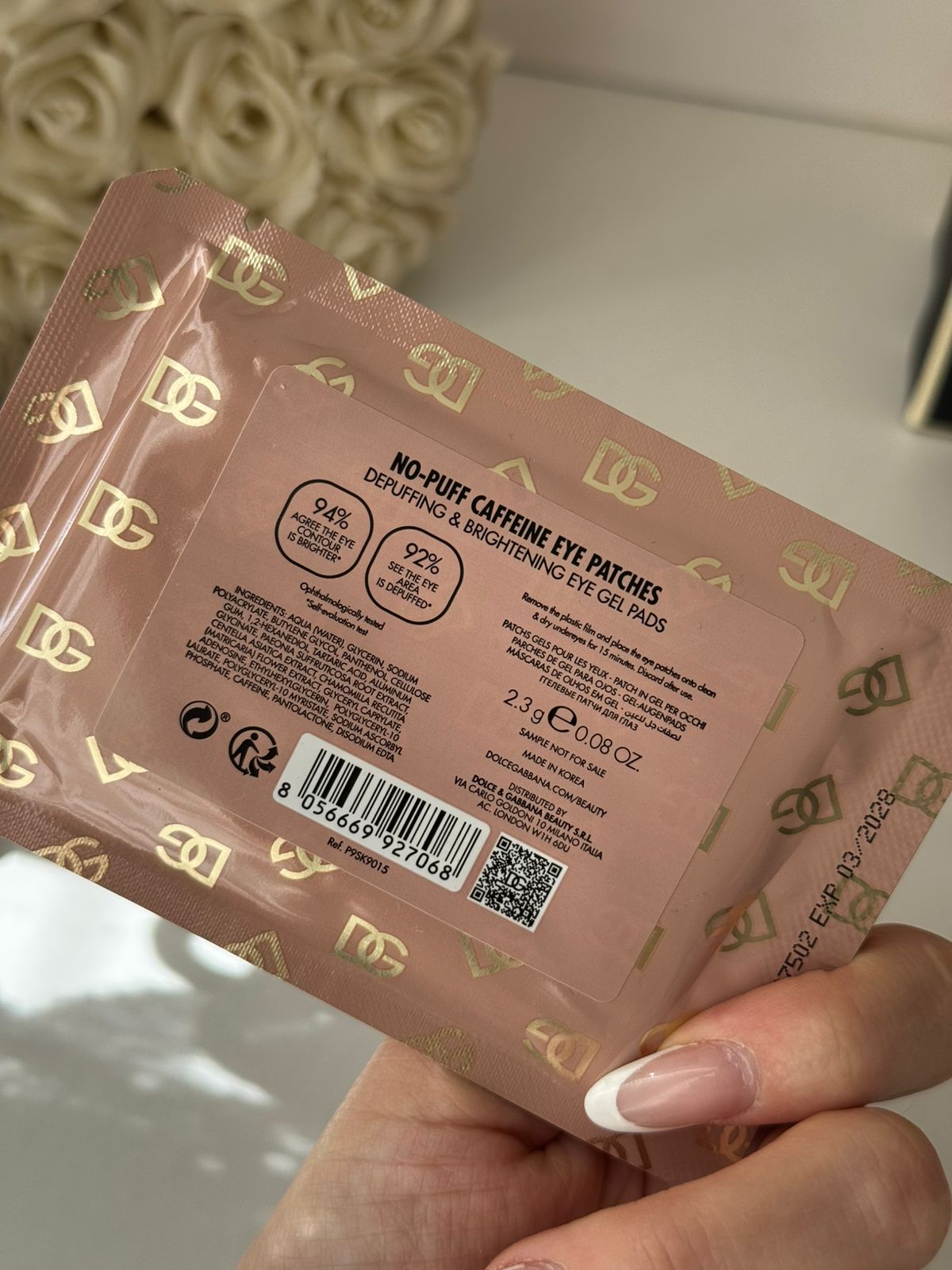 DOLCE&GABBANA No-Puff Caffeine Eye Patch
Depuffing & Brightening Eye Gel Pads