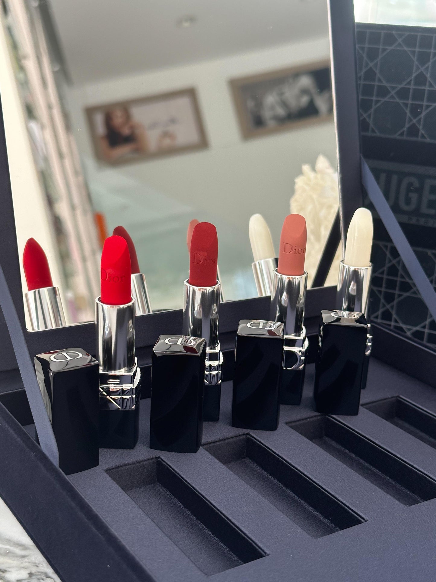 DIOR Rouge Dior Deluxe - Gift Set 3 Lipsticks + 1 Balm In Mirrored Case