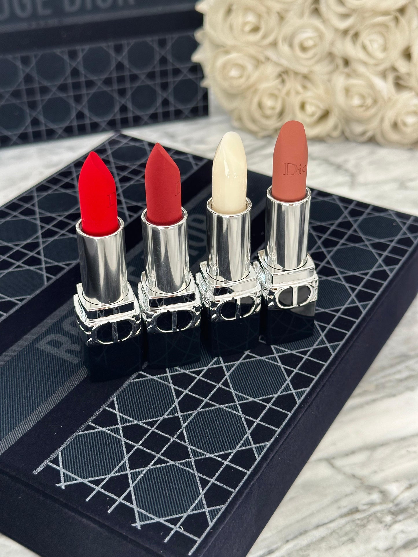 DIOR Rouge Dior Deluxe - Gift Set 3 Lipsticks + 1 Balm In Mirrored Case