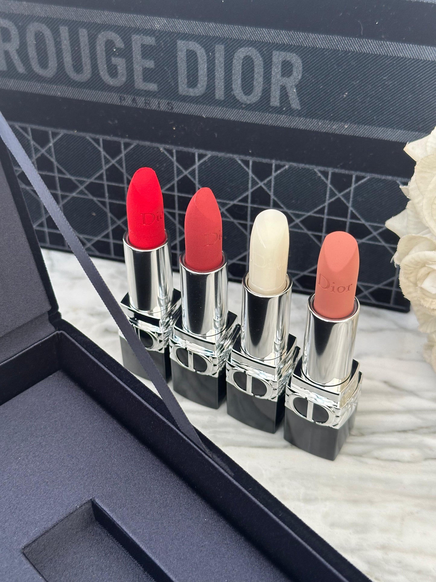 DIOR Rouge Dior Deluxe - Gift Set 3 Lipsticks + 1 Balm In Mirrored Case